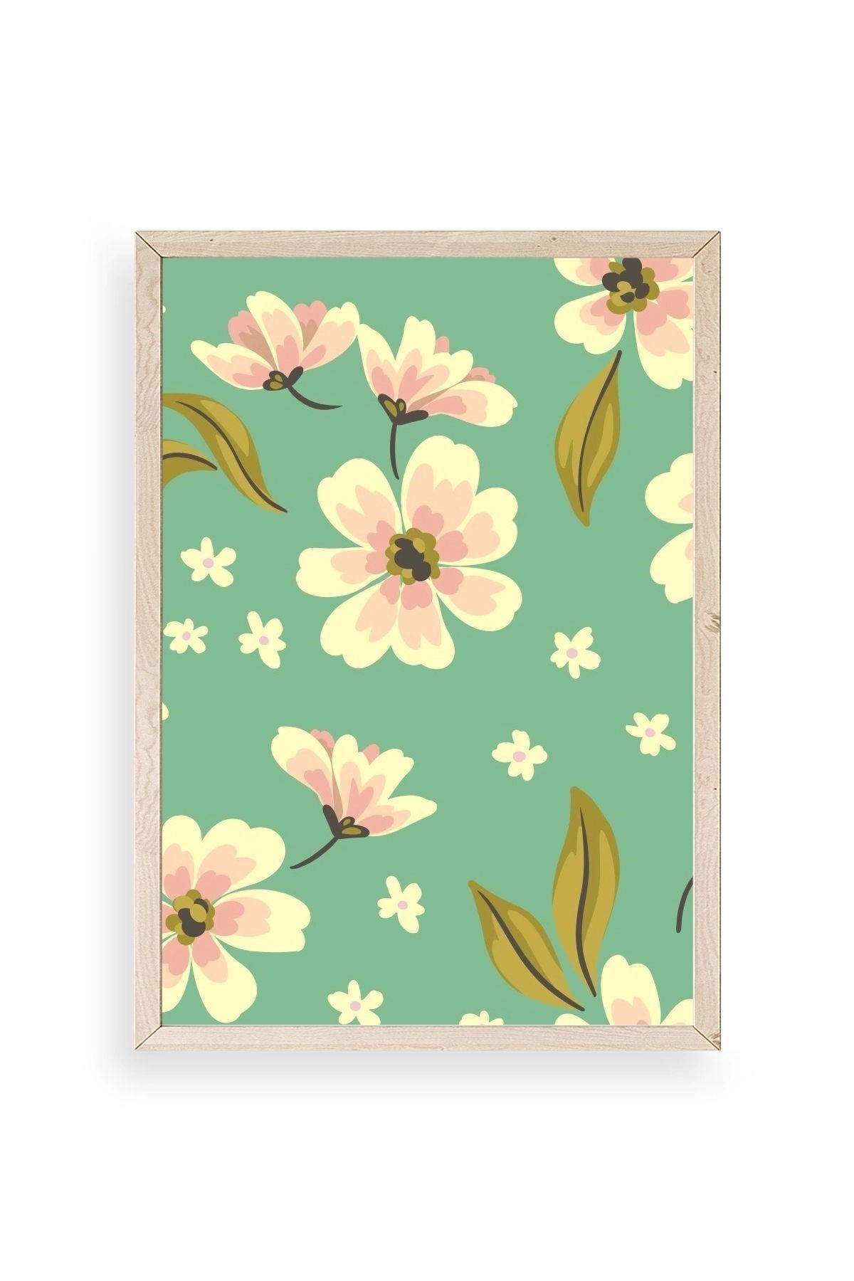 Çiçekler Ahşap Çerçeveli Tablo 23 x 30