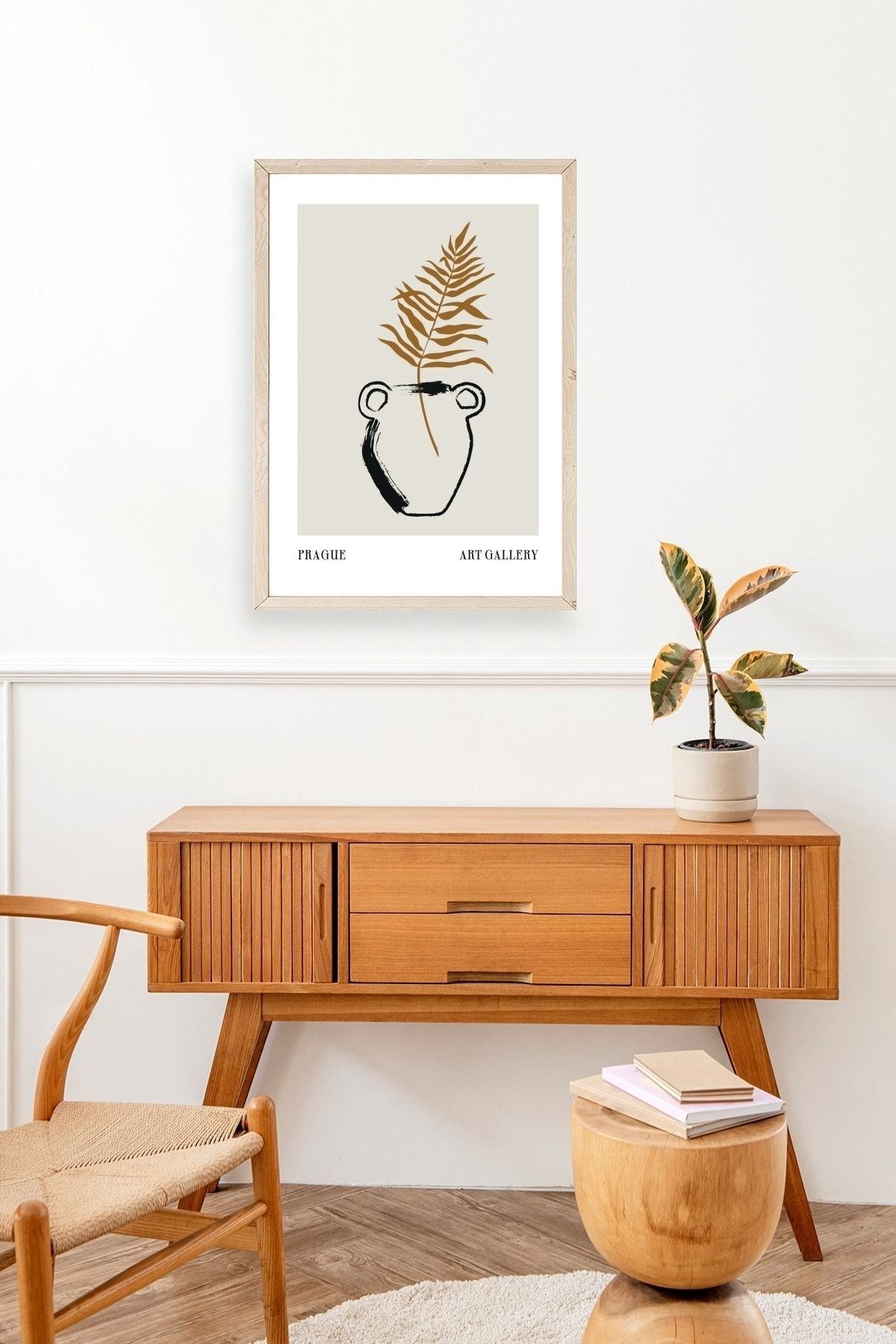 Vazo Ahşap Çerçeveli Tablo 50 x 70