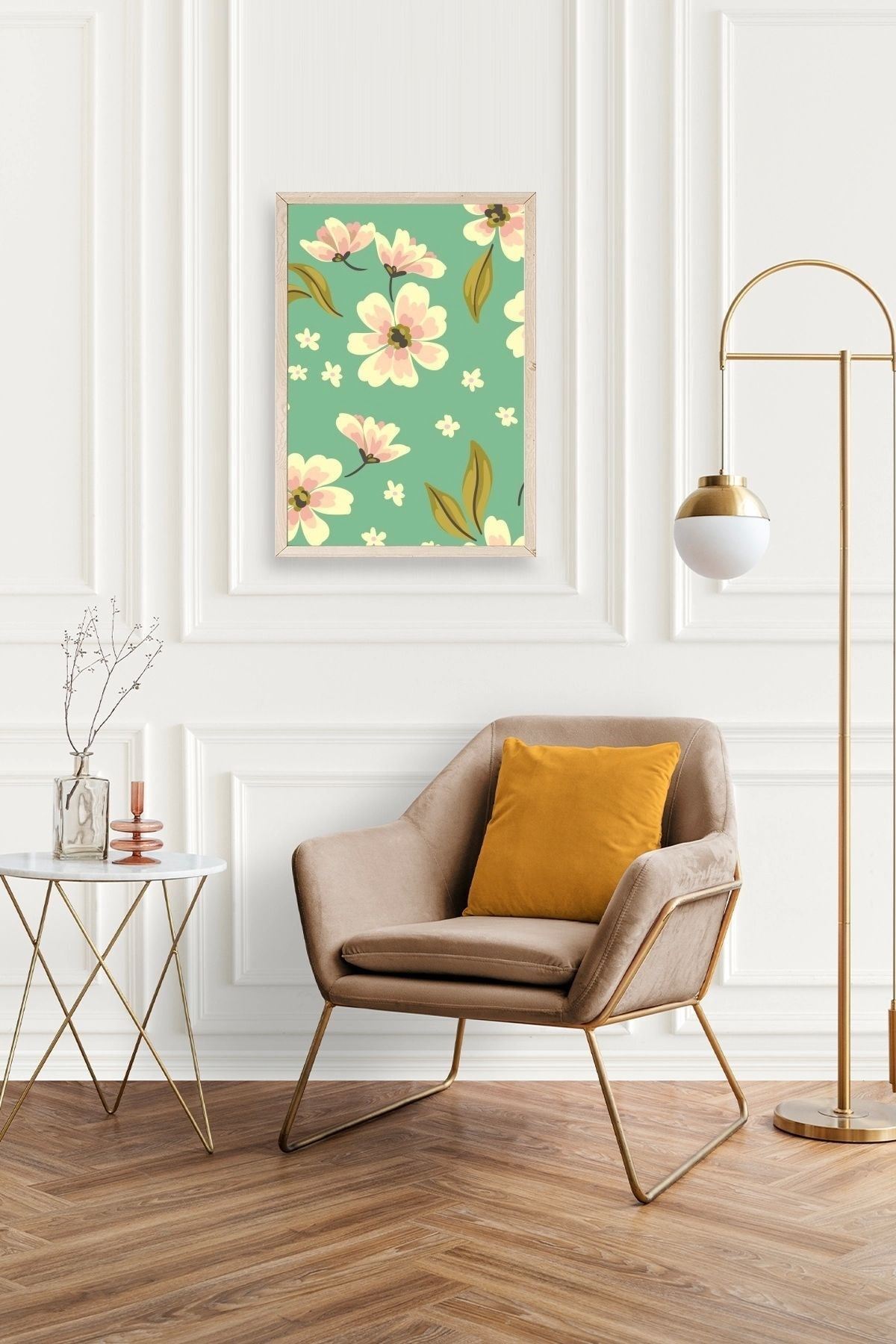 Çiçekler Ahşap Çerçeveli Tablo 23 x 30