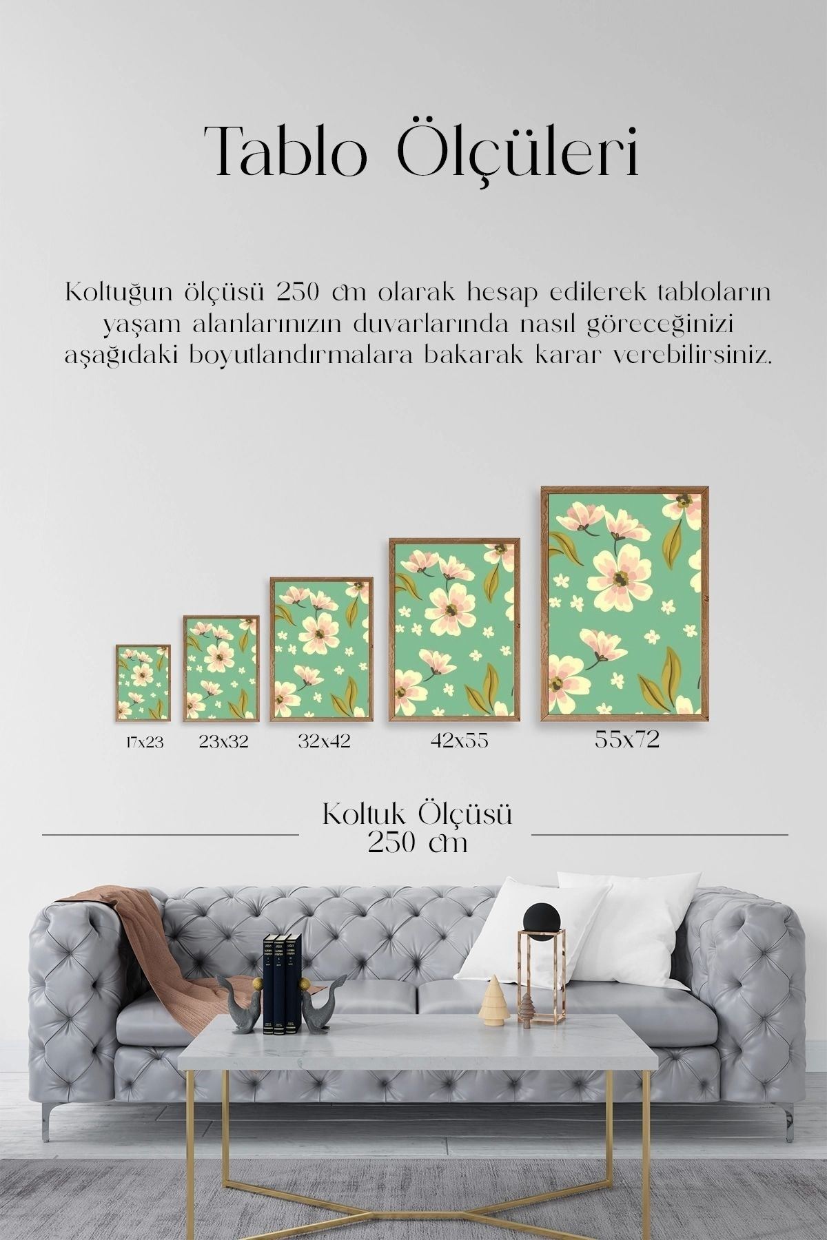 Çiçekler Ahşap Çerçeveli Tablo 17 x 23