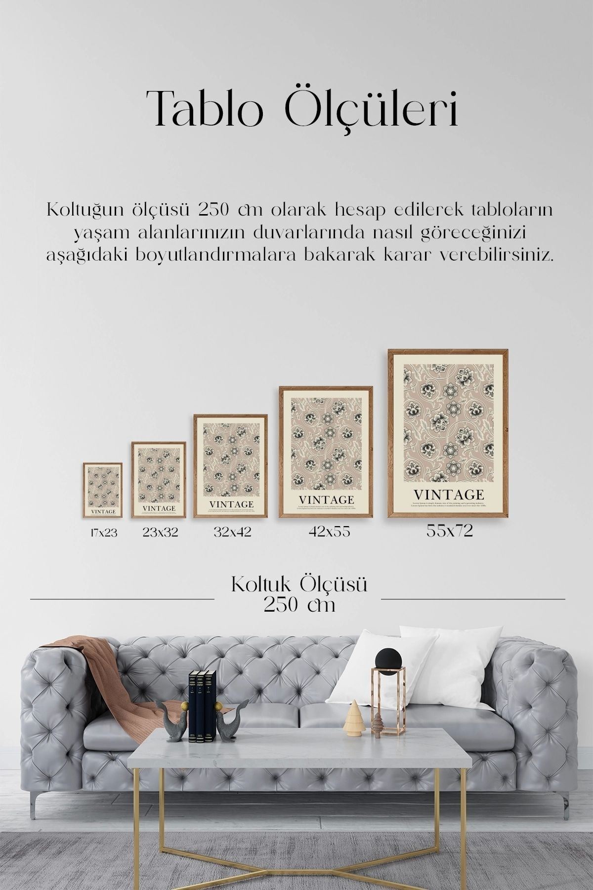 Vintage Ahşap Çerçeveli Tablo 30 x 42