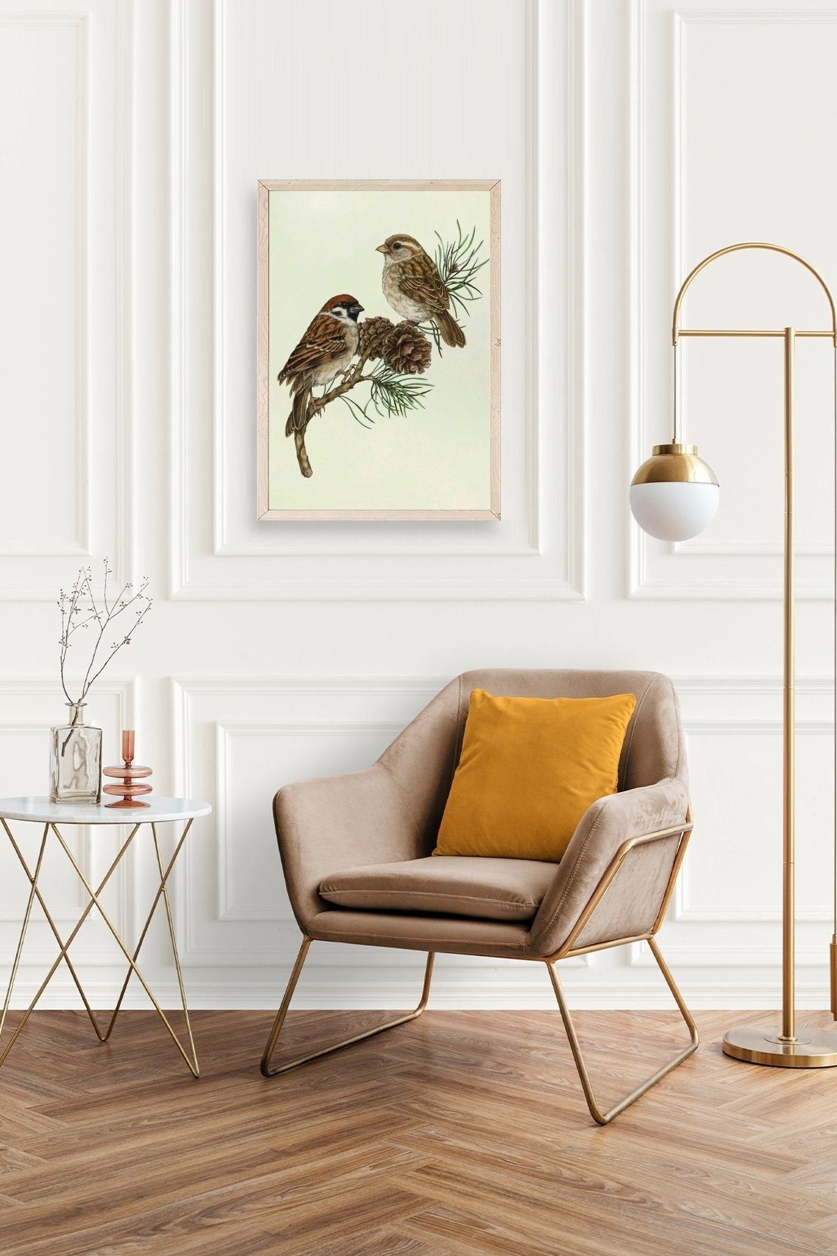 Kuş Ahşap Çerçeveli Tablo 17 x 23