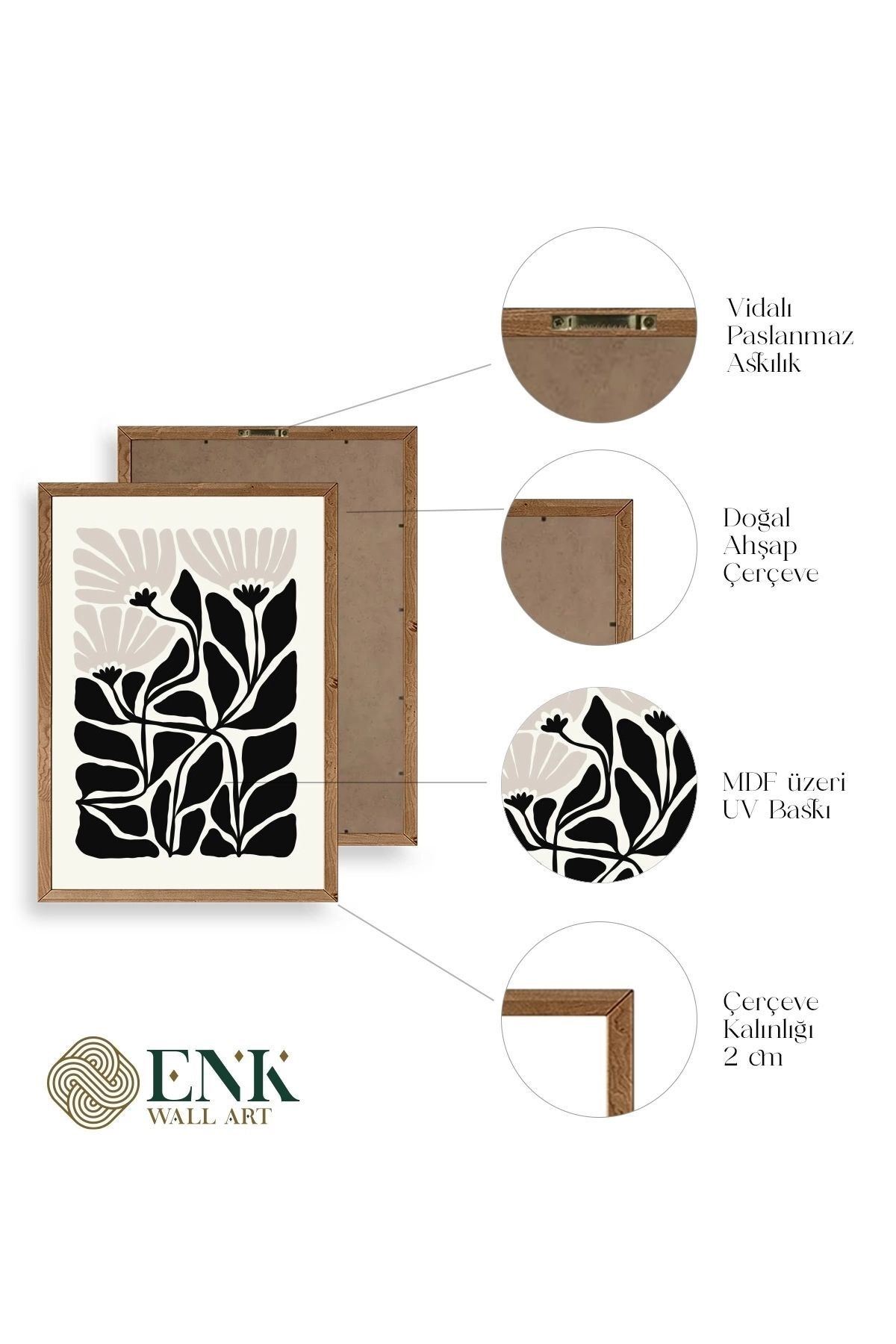 Çiçek Ahşap Çerçeveli Tablo 50 x 70