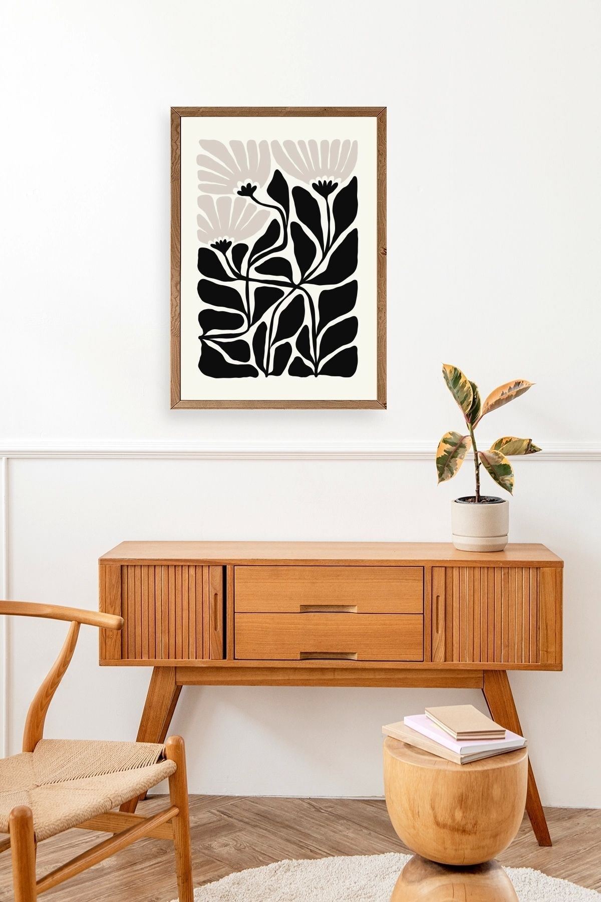 Çiçek Ahşap Çerçeveli Tablo 23 x 30