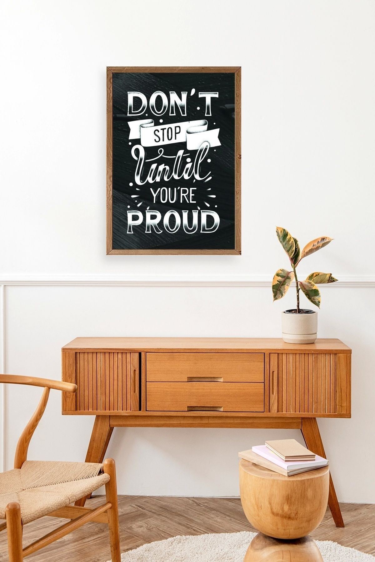 Motto Ahşap Çerçeveli Tablo 23 x 30