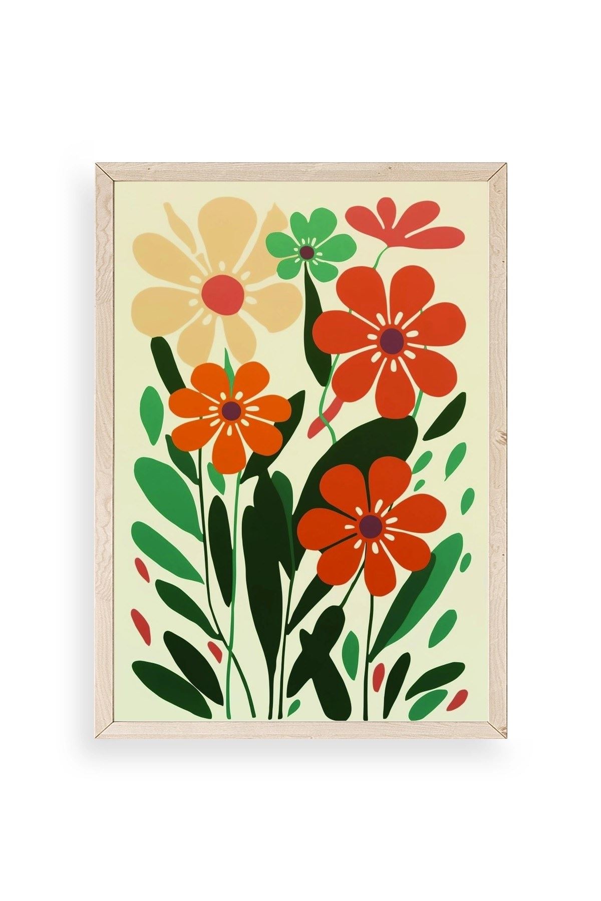 Çiçek Ahşap Çerçeveli Tablo 17 x 23