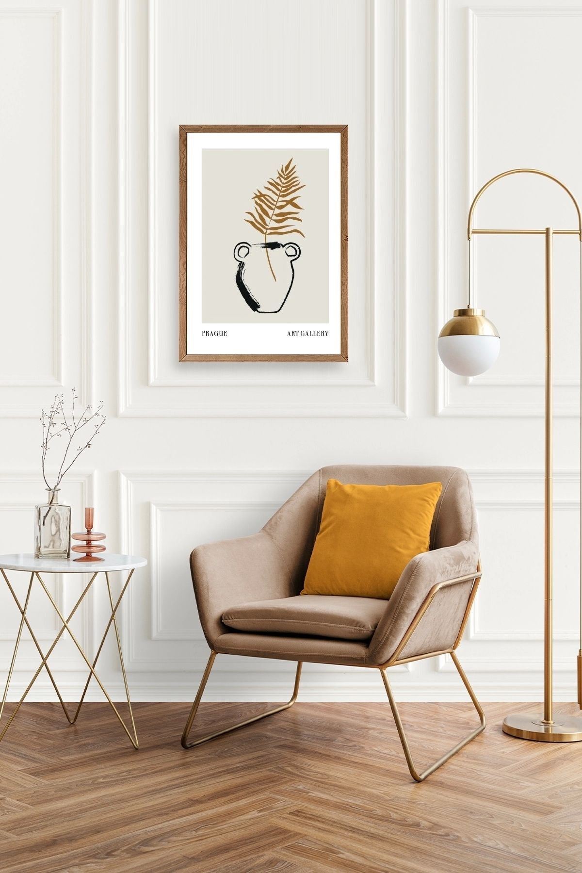 Vazo Ahşap Çerçeveli Tablo 50 x 70