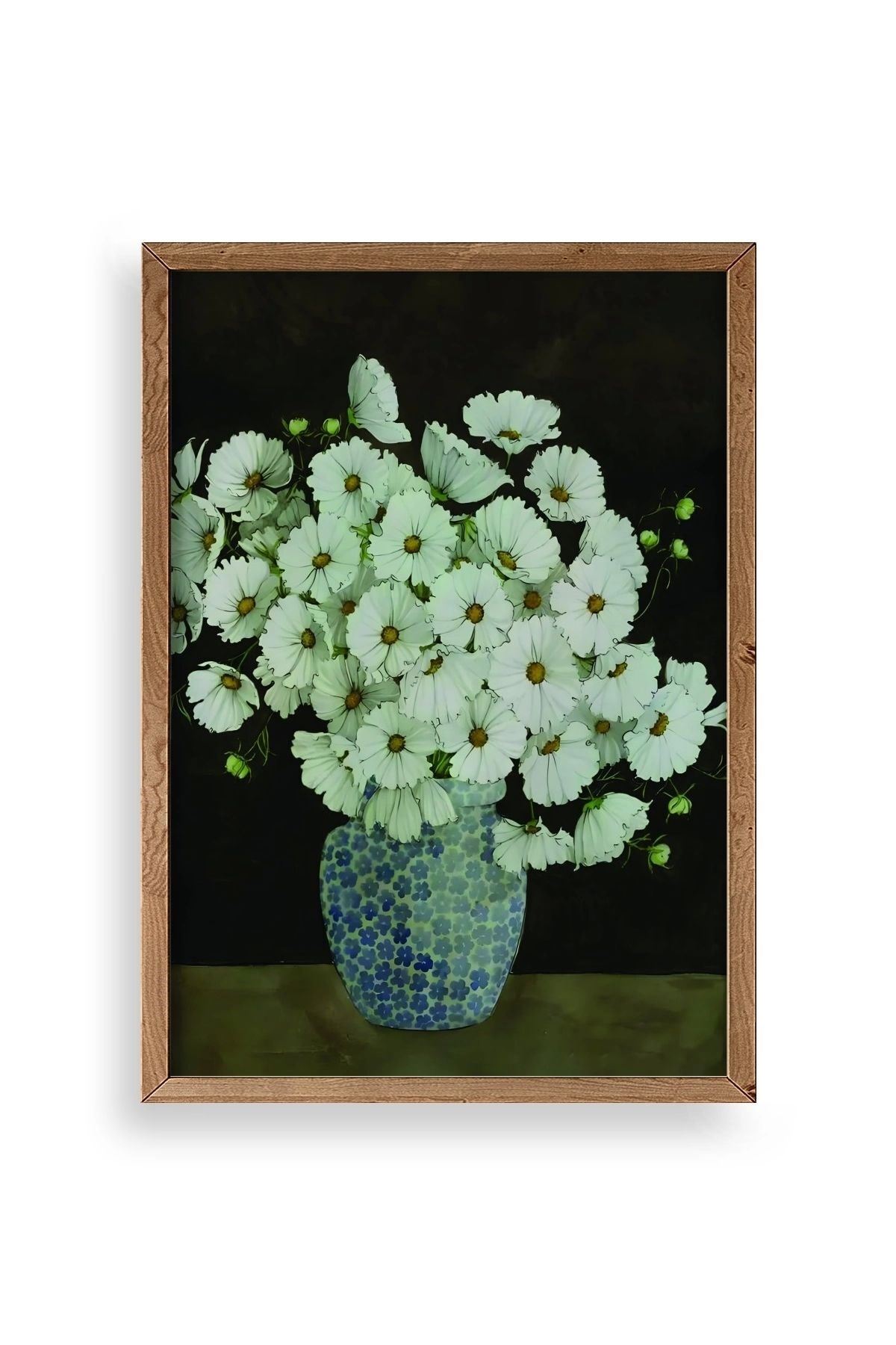 Çiçekler Ahşap Çerçeveli Tablo 50 x 70