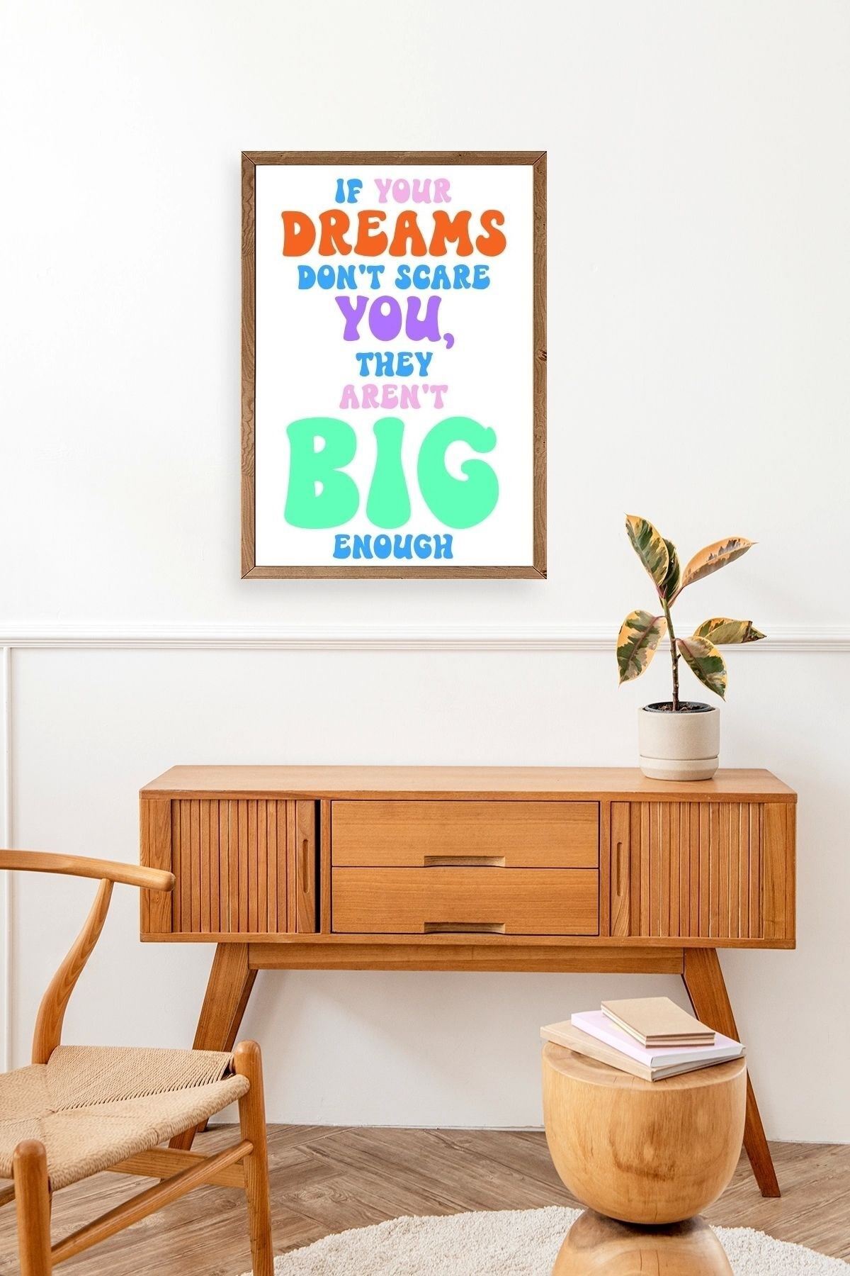 Motto Ahşap Çerçeveli Tablo 30 x 42