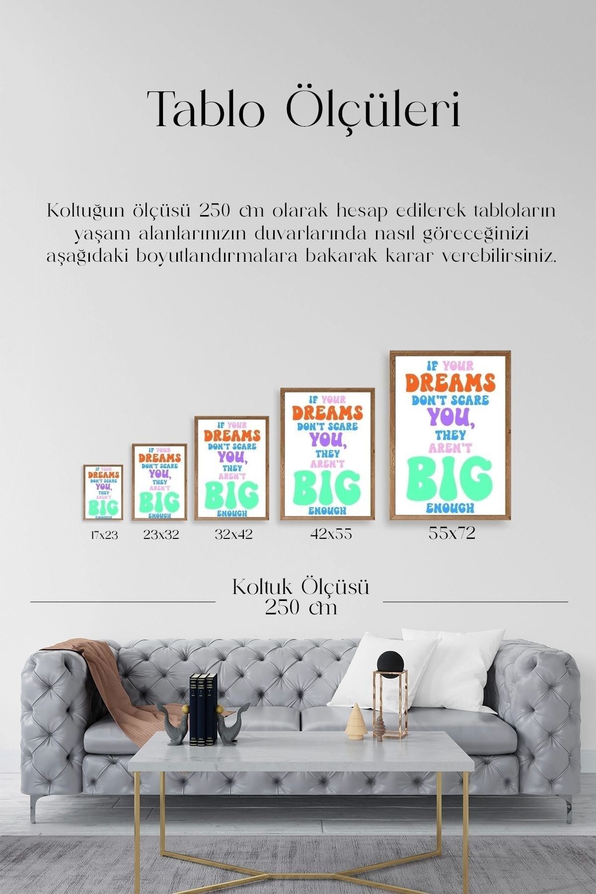 Motto Ahşap Çerçeveli Tablo 17 x 23