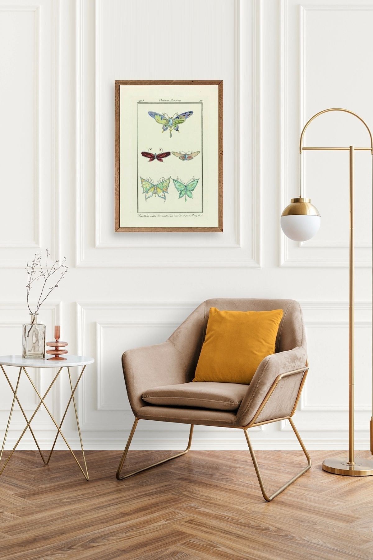 Kelebek Ahşap Çerçeveli Tablo 17 x 23