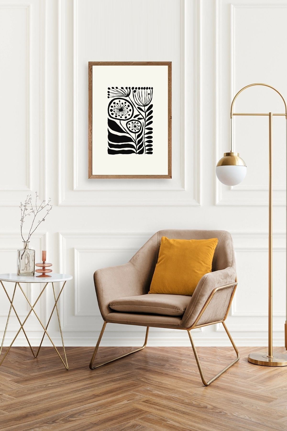 Çiçek Ahşap Çerçeveli Tablo 17 x 23