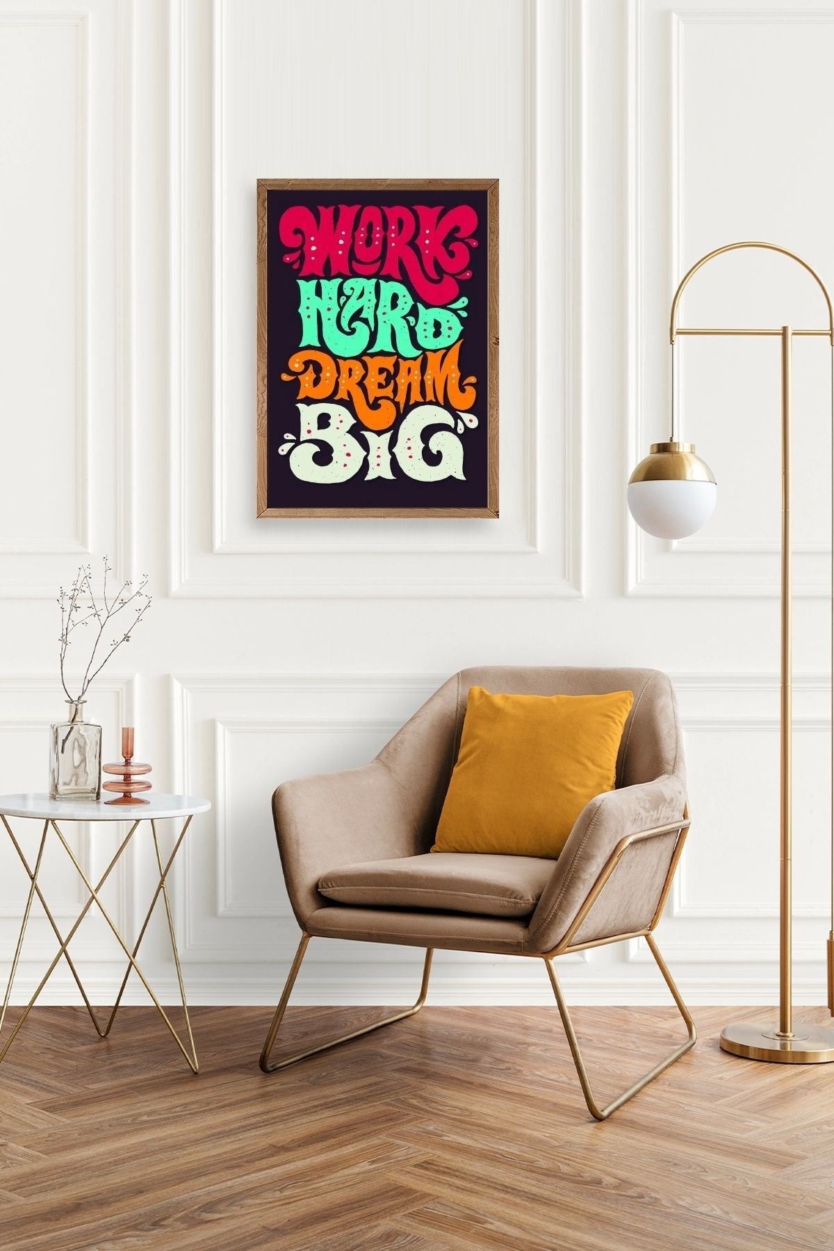 Motto Ahşap Çerçeveli Tablo 23 x 30