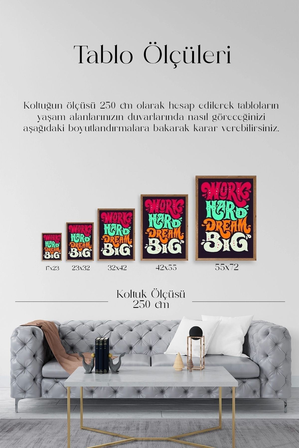 Motto Ahşap Çerçeveli Tablo 23 x 30