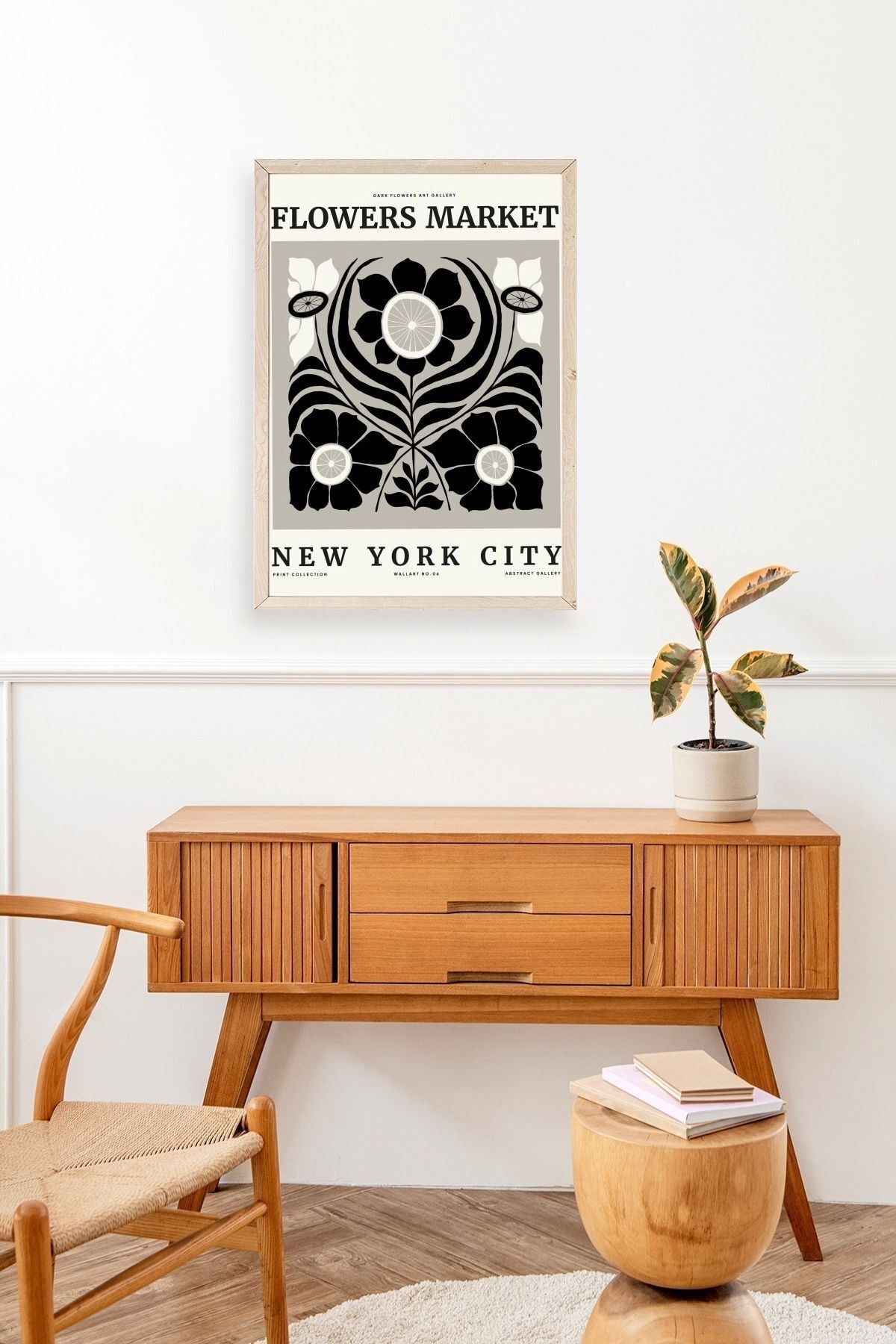 Çiçek Ahşap Çerçeveli Tablo 17 x 23