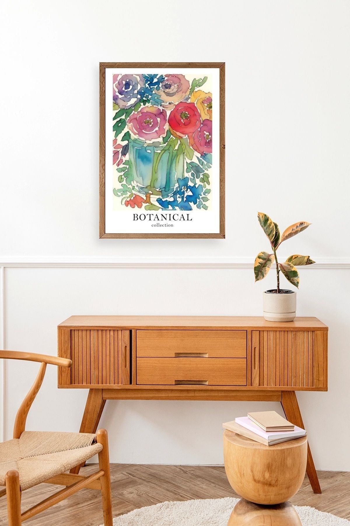 Çiçek Ahşap Çerçeveli Tablo 30 x 42