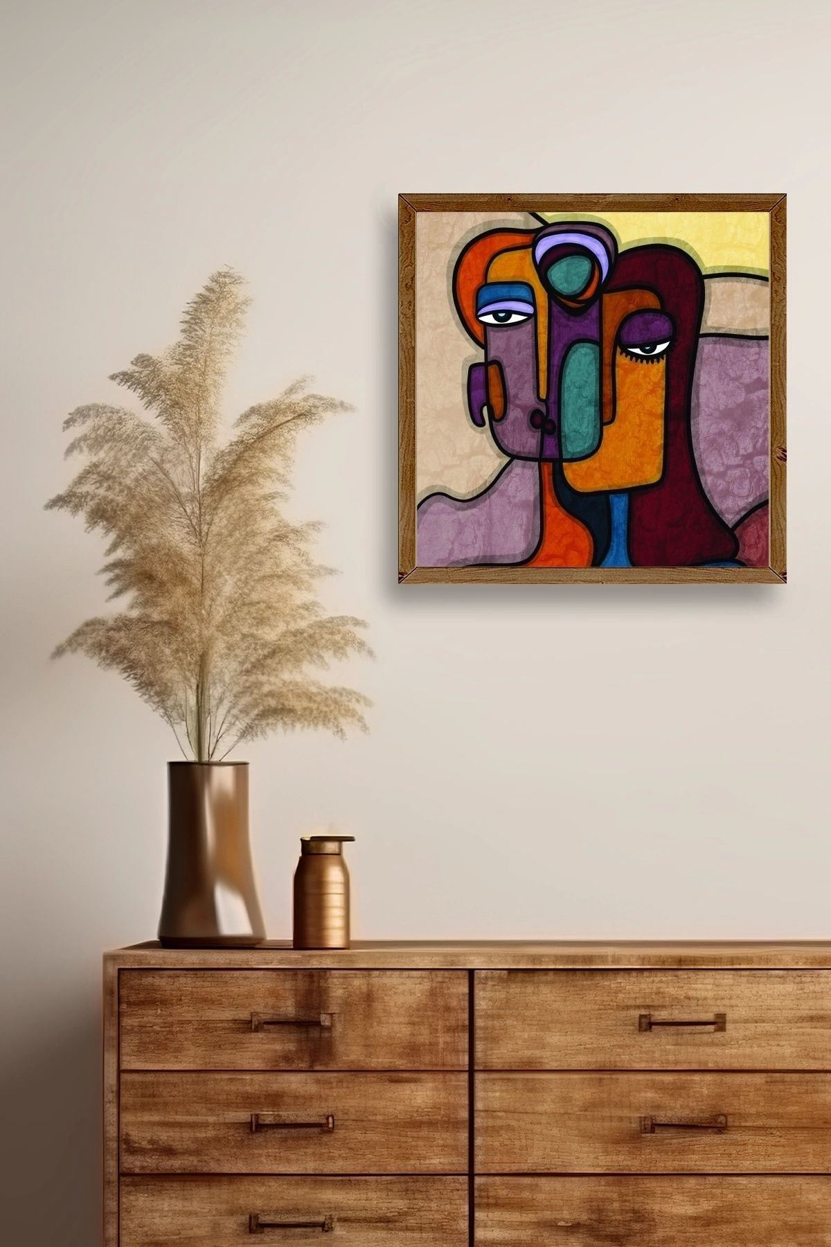 Soyut Kadın Ahşap Çerçeveli Tablo 17 x 23