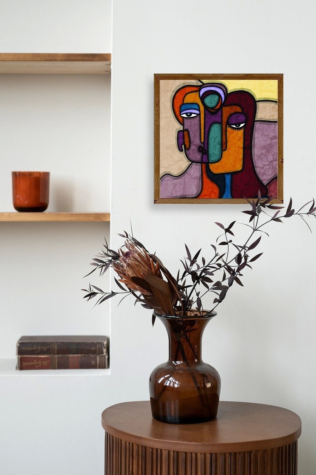 Soyut Kadın Ahşap Çerçeveli Tablo 17 x 23