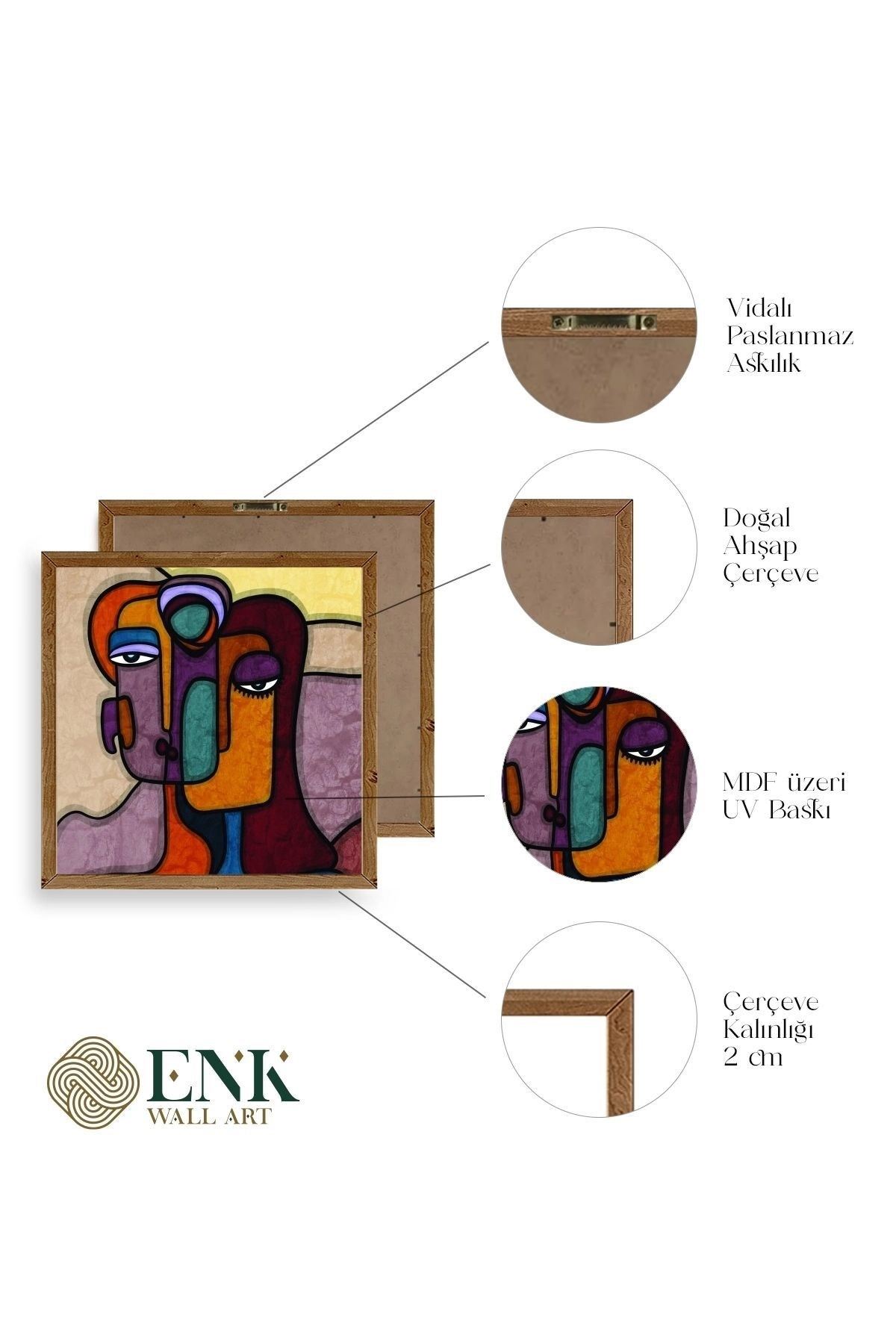 Soyut Kadın Ahşap Çerçeveli Tablo 17 x 23