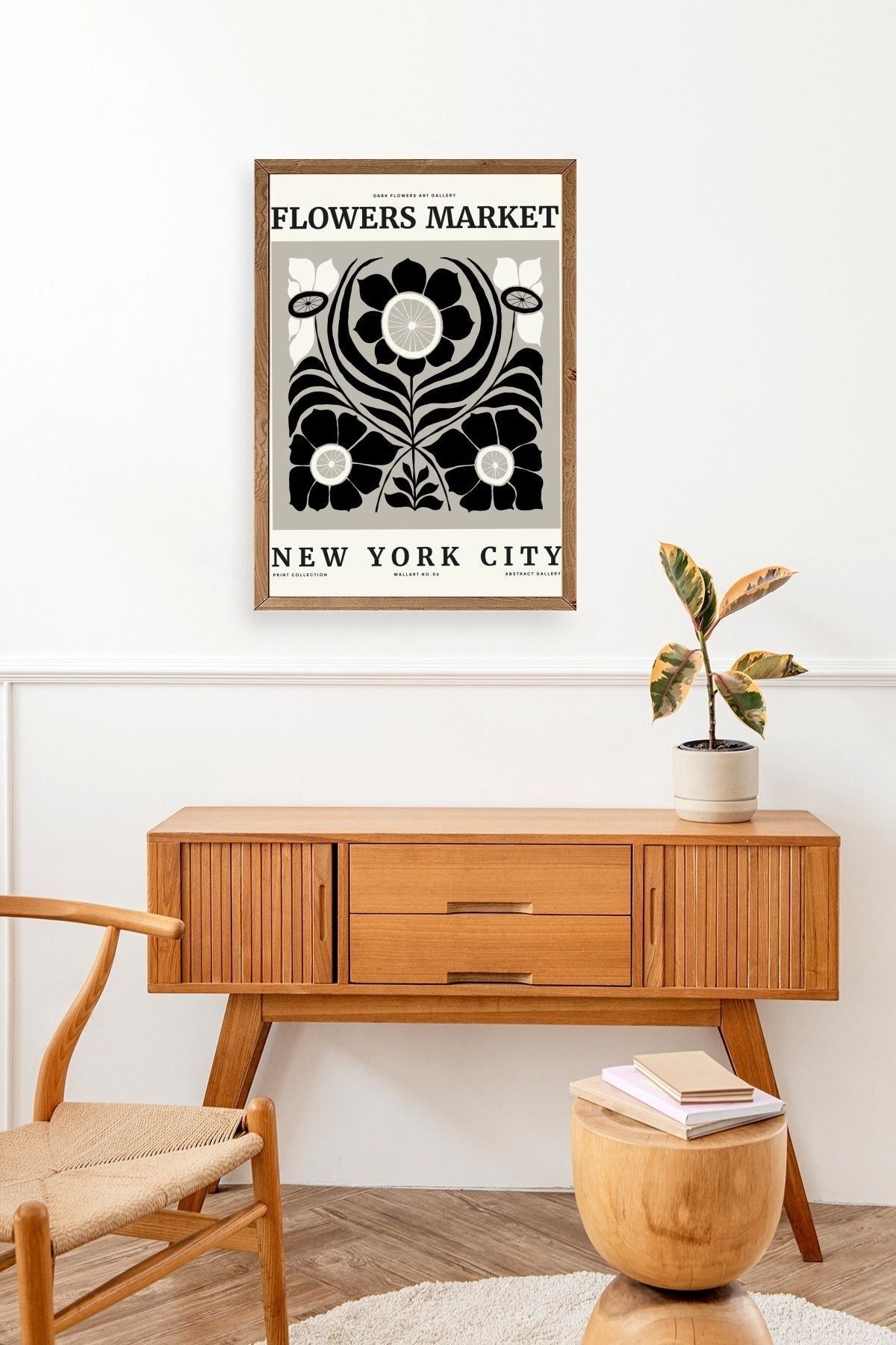 Çiçek Ahşap Çerçeveli Tablo 17 x 23