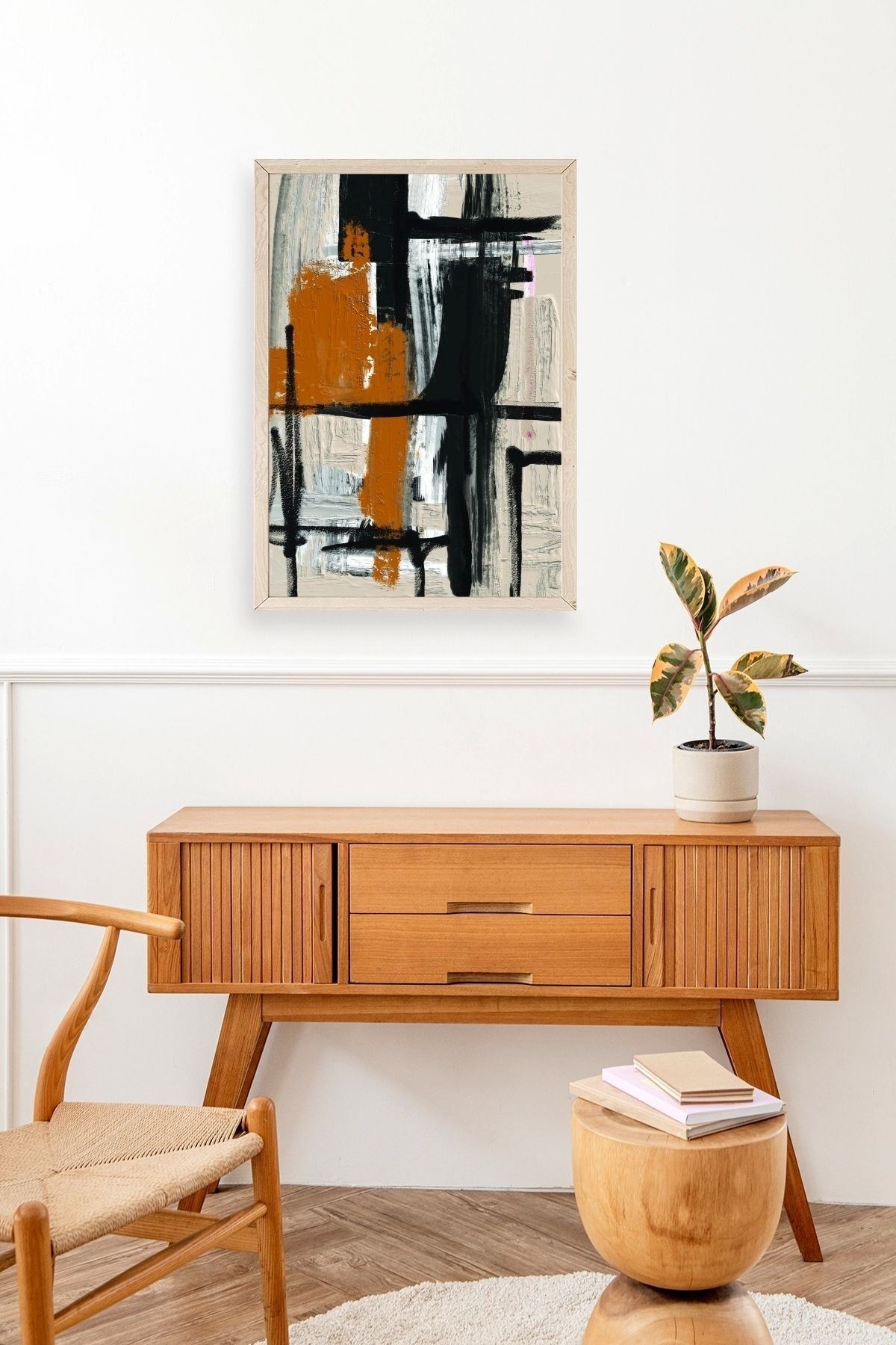 Modern Ahşap Çerçeveli Tablo 17 x 23