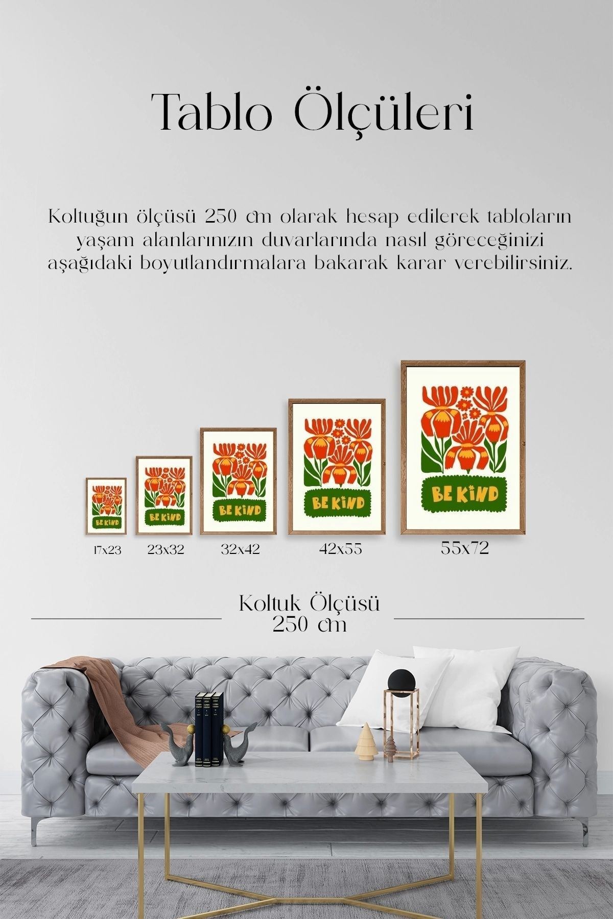 Motto Ahşap Çerçeveli Tablo 30 x 42