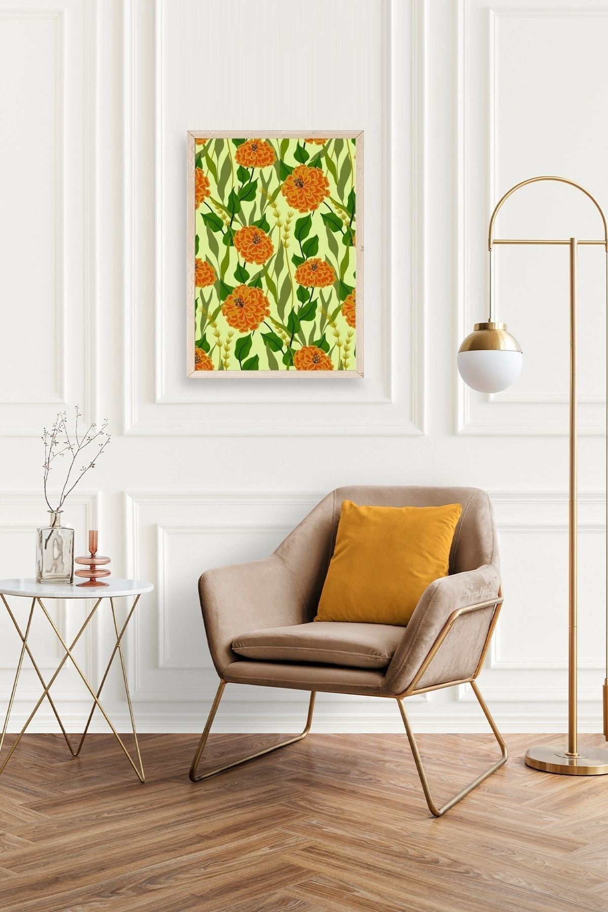 Çiçekler Ahşap Çerçeveli Tablo 17 x 23