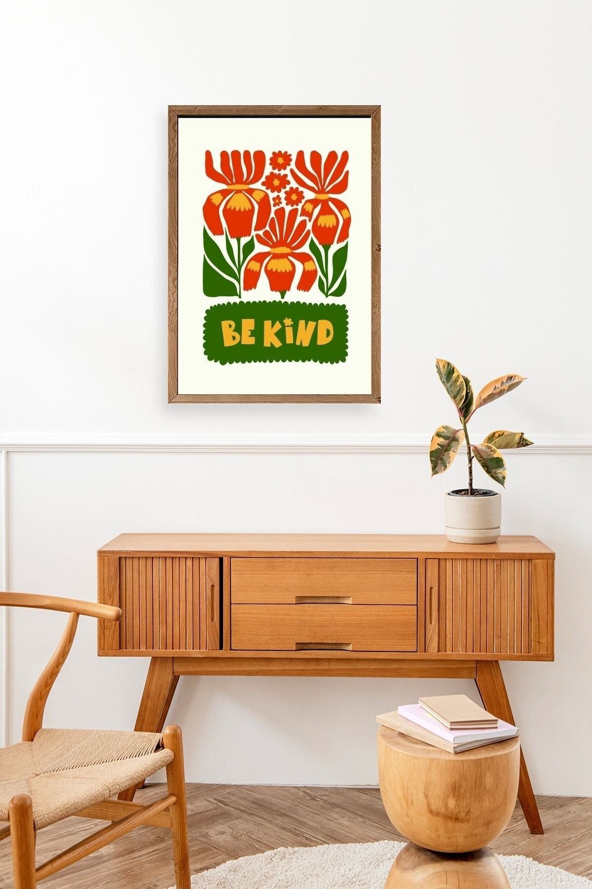 Motto Ahşap Çerçeveli Tablo 17 x 23