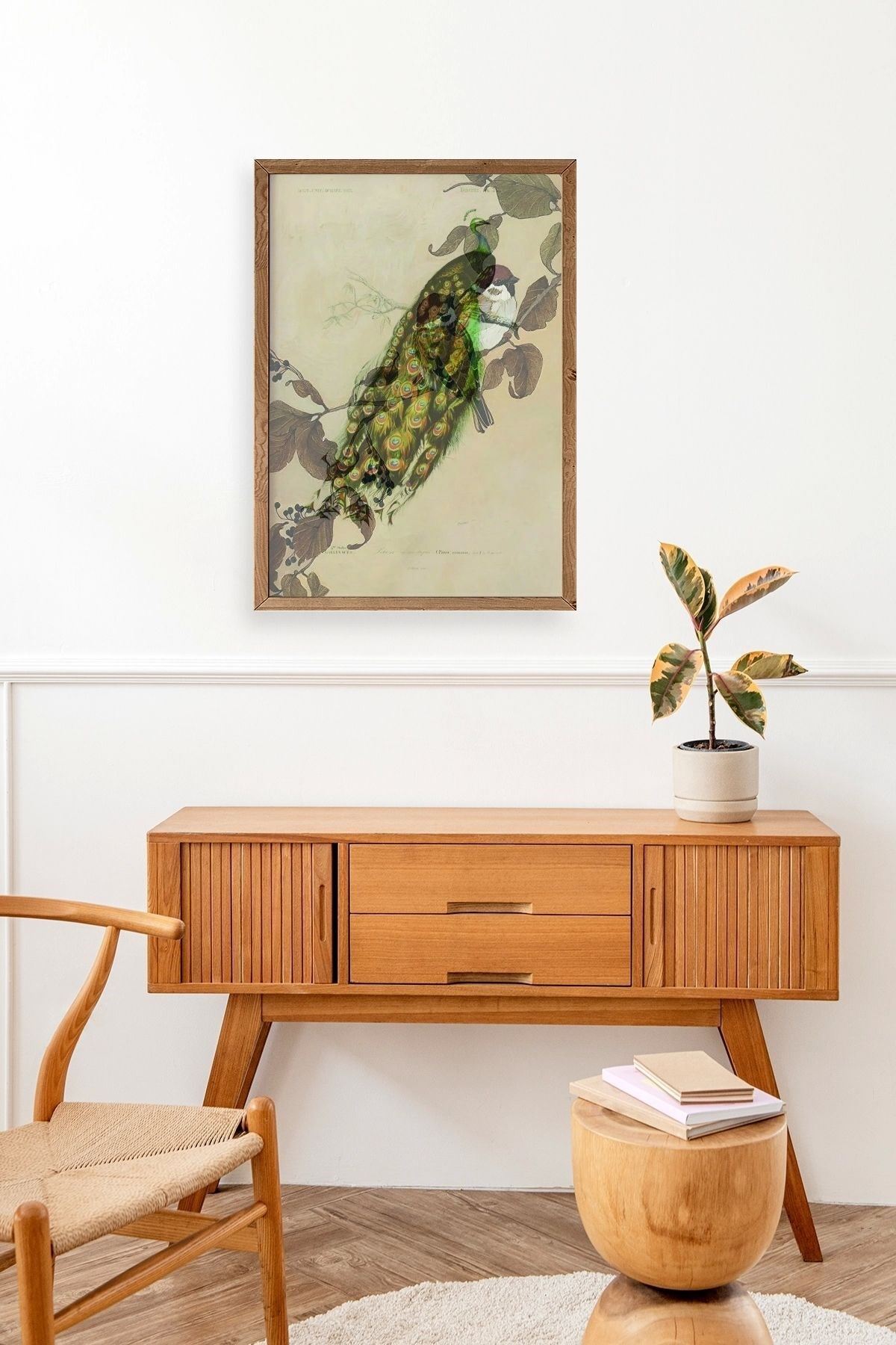 Kuş Ahşap Çerçeveli Tablo 50 x 70