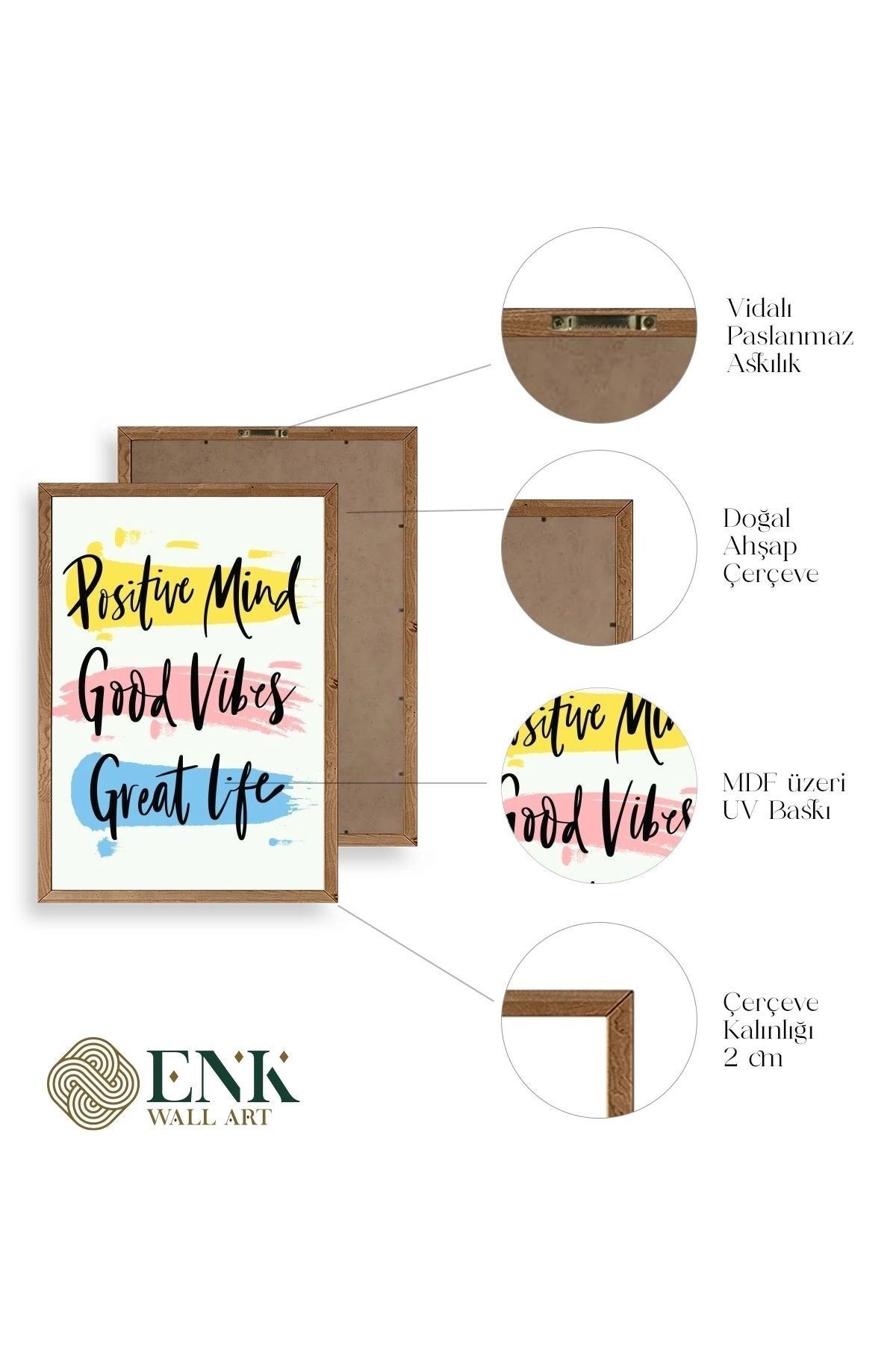 Motto Ahşap Çerçeveli Tablo 30 x 42