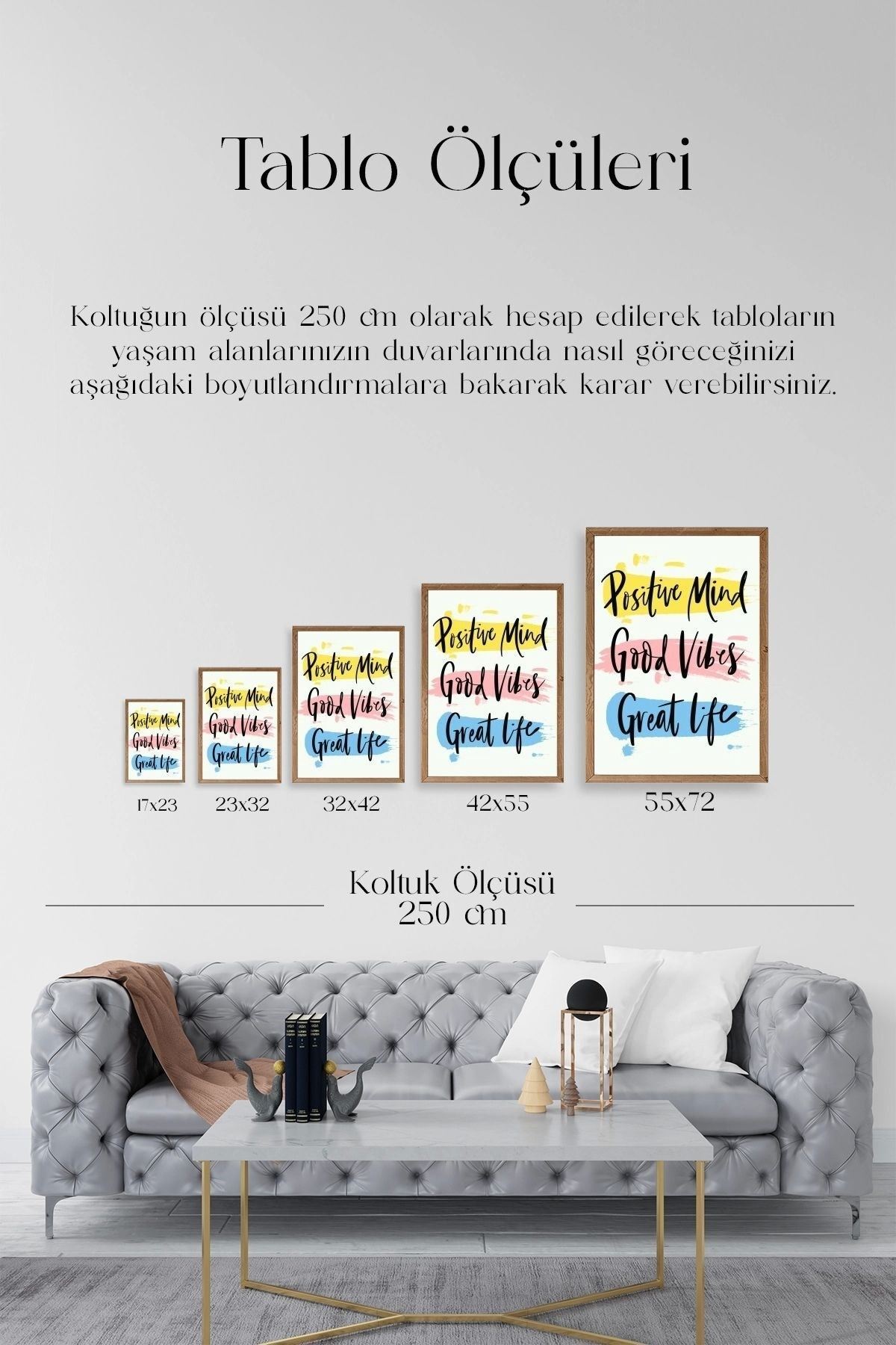Motto Ahşap Çerçeveli Tablo 50 x 70