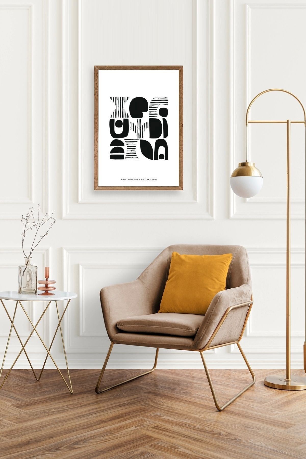 Soyut Ahşap Çerçeveli Tablo 30 x 42