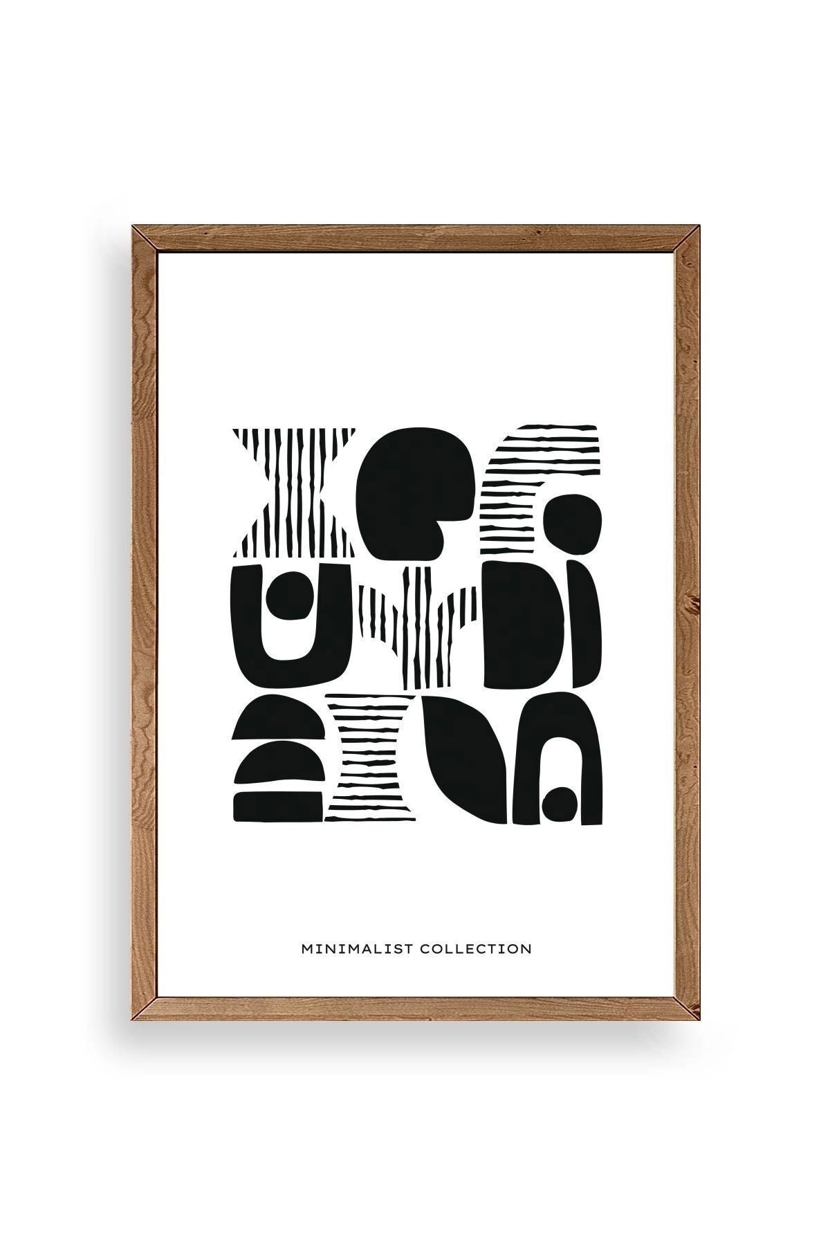 Soyut Ahşap Çerçeveli Tablo 23 x 30