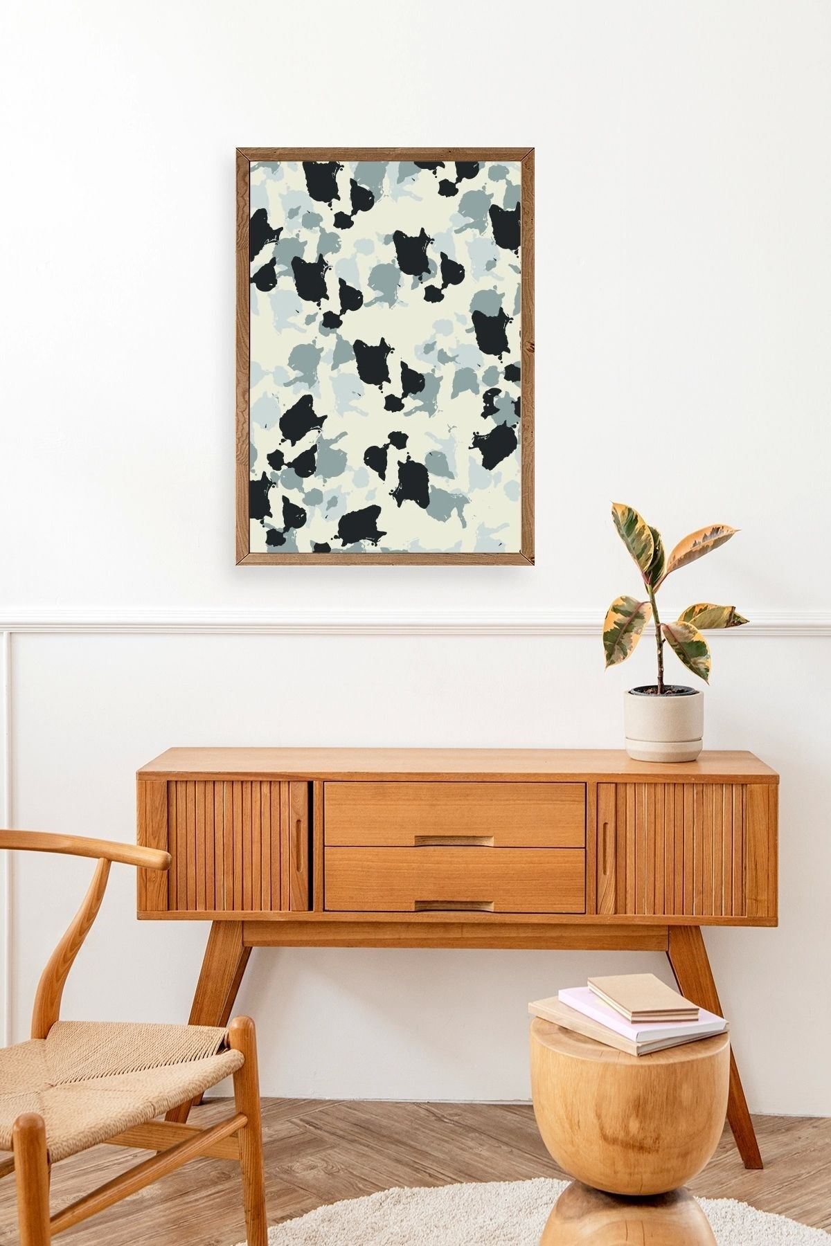 Desen Ahşap Çerçeveli Tablo 30 x 42