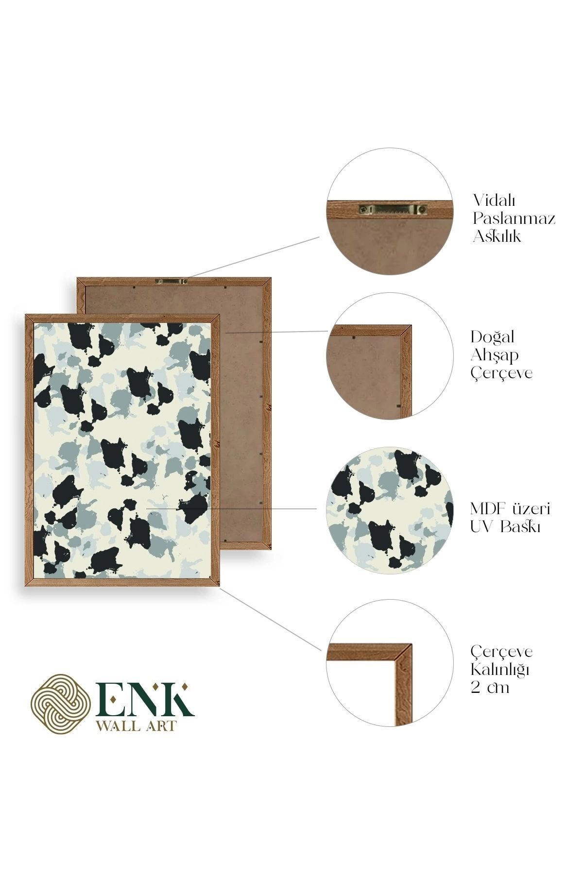 Desen Ahşap Çerçeveli Tablo 50 x 70