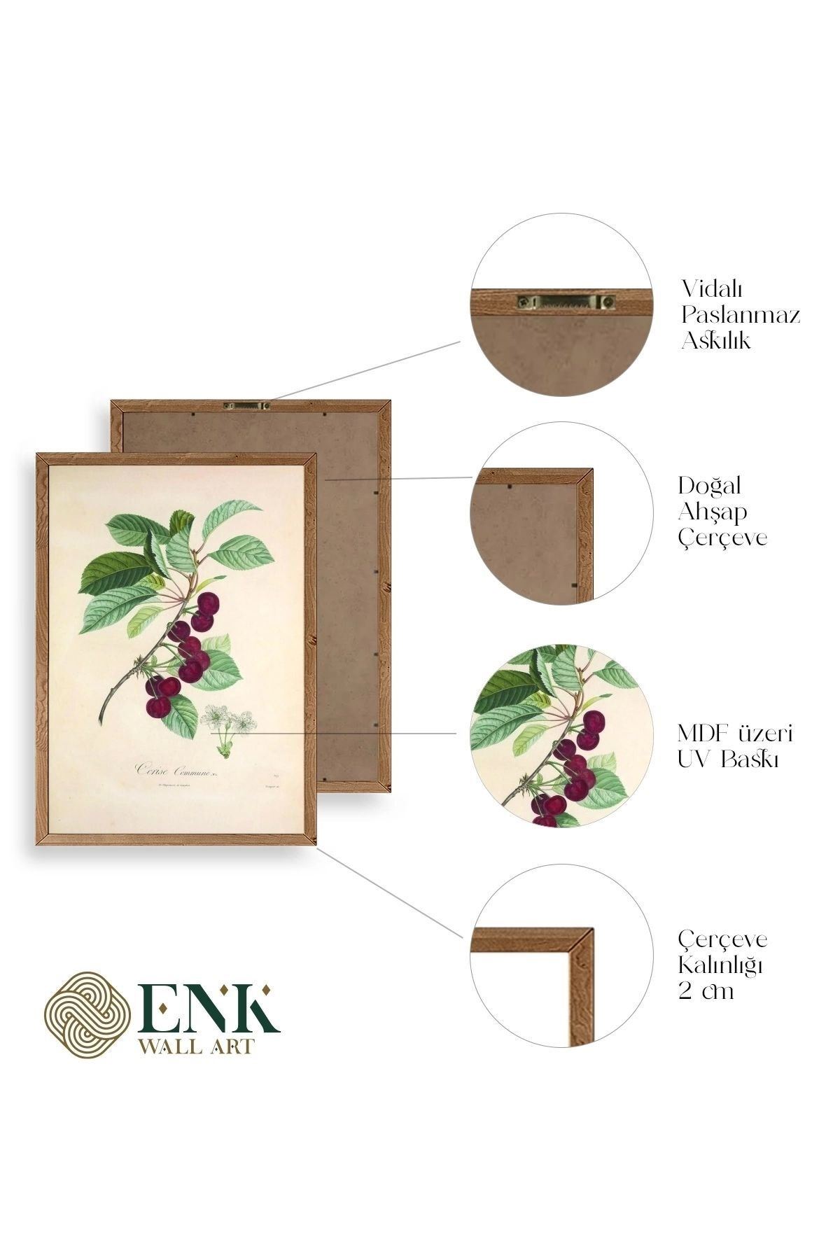 Meyveler Ahşap Çerçeveli Tablo 50 x 70