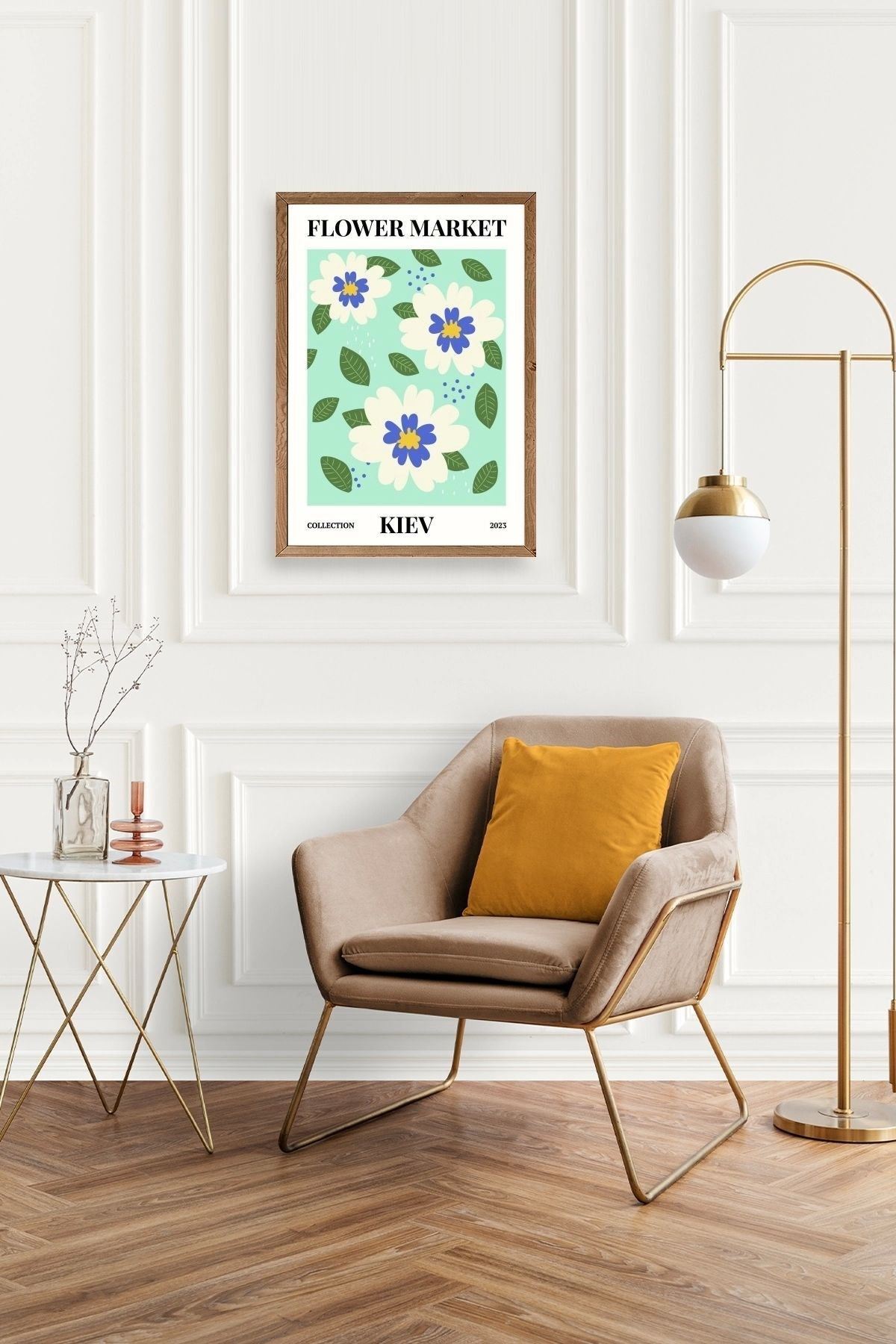 Çiçek Ahşap Çerçeveli Tablo 23 x 30