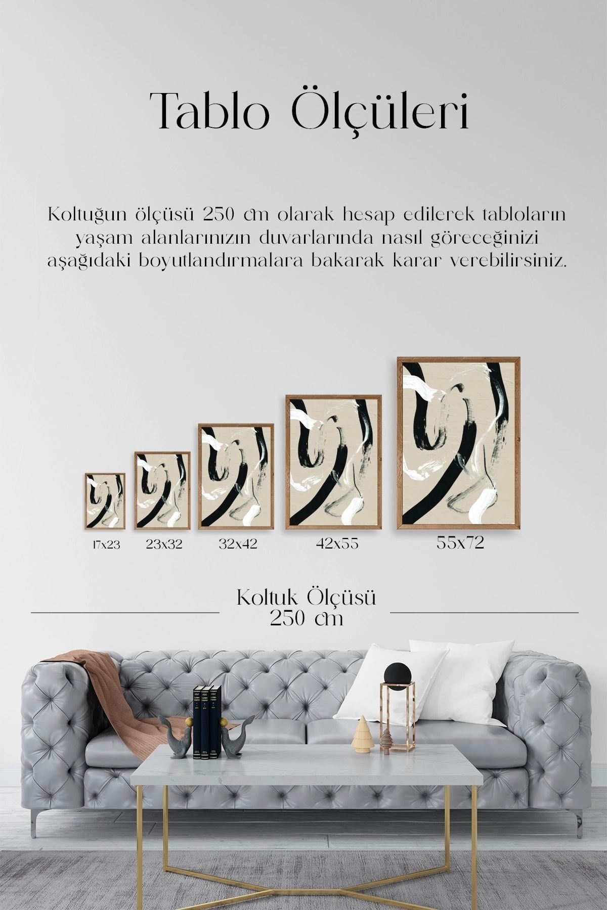 Soyut Ahşap Çerçeveli Tablo 17 x 23