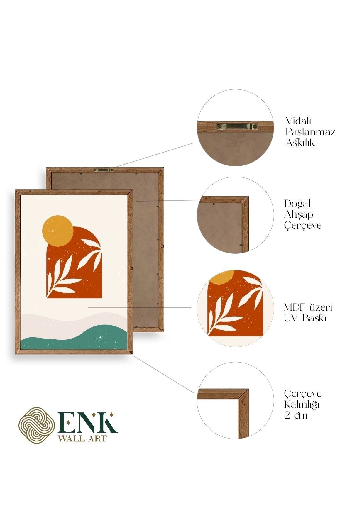 Manzara Üçlü Ahşap Çerçeveli Tablo 23 x 30