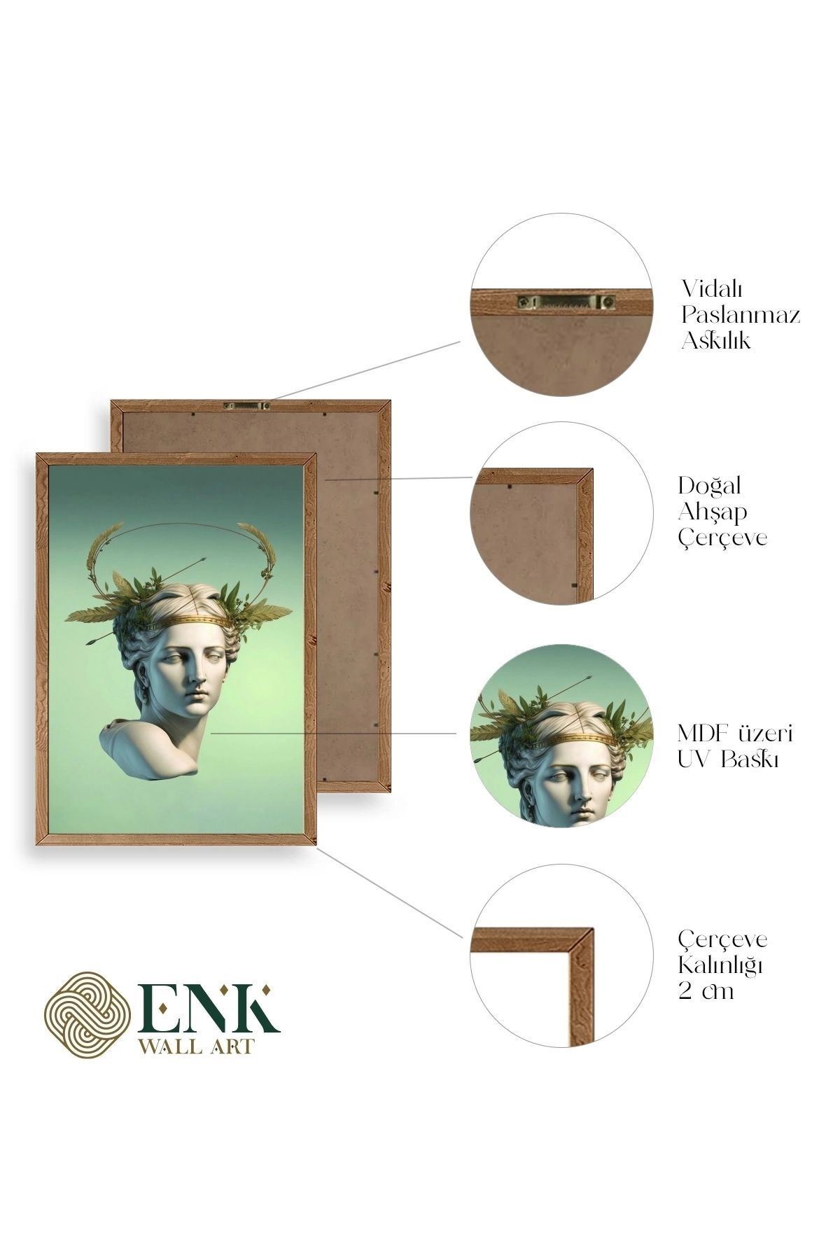 Heykel Ahşap Çerçeveli Tablo 17 x 23