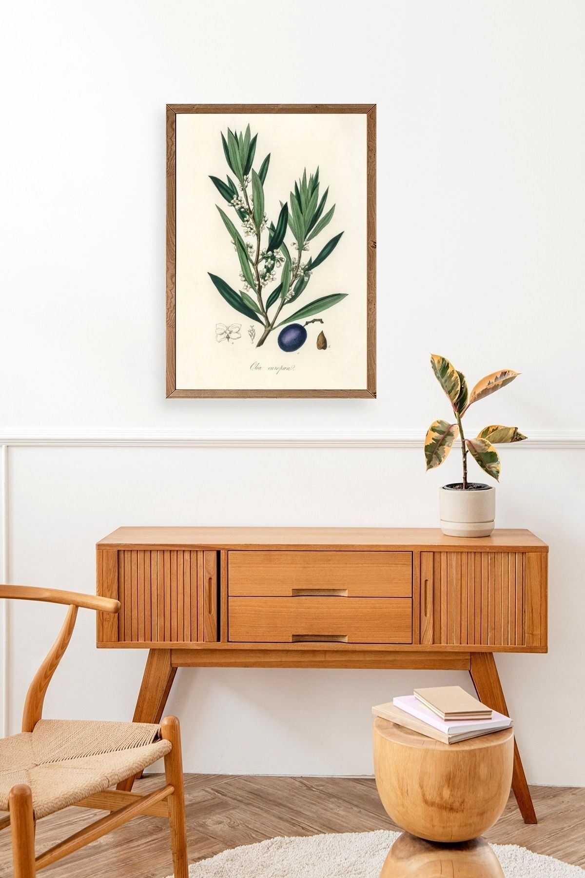 Yaprak Ahşap Çerçeveli Tablo 30 x 42