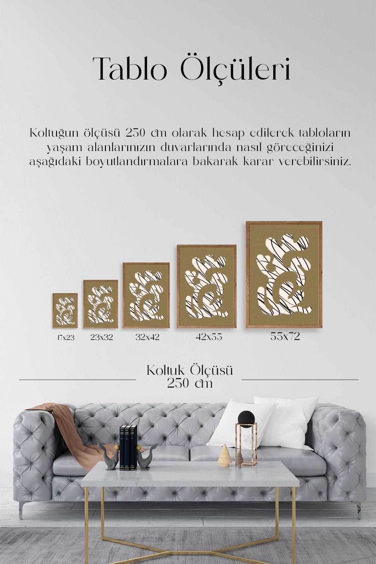 Soyut Ahşap Çerçeveli Tablo 23 x 30