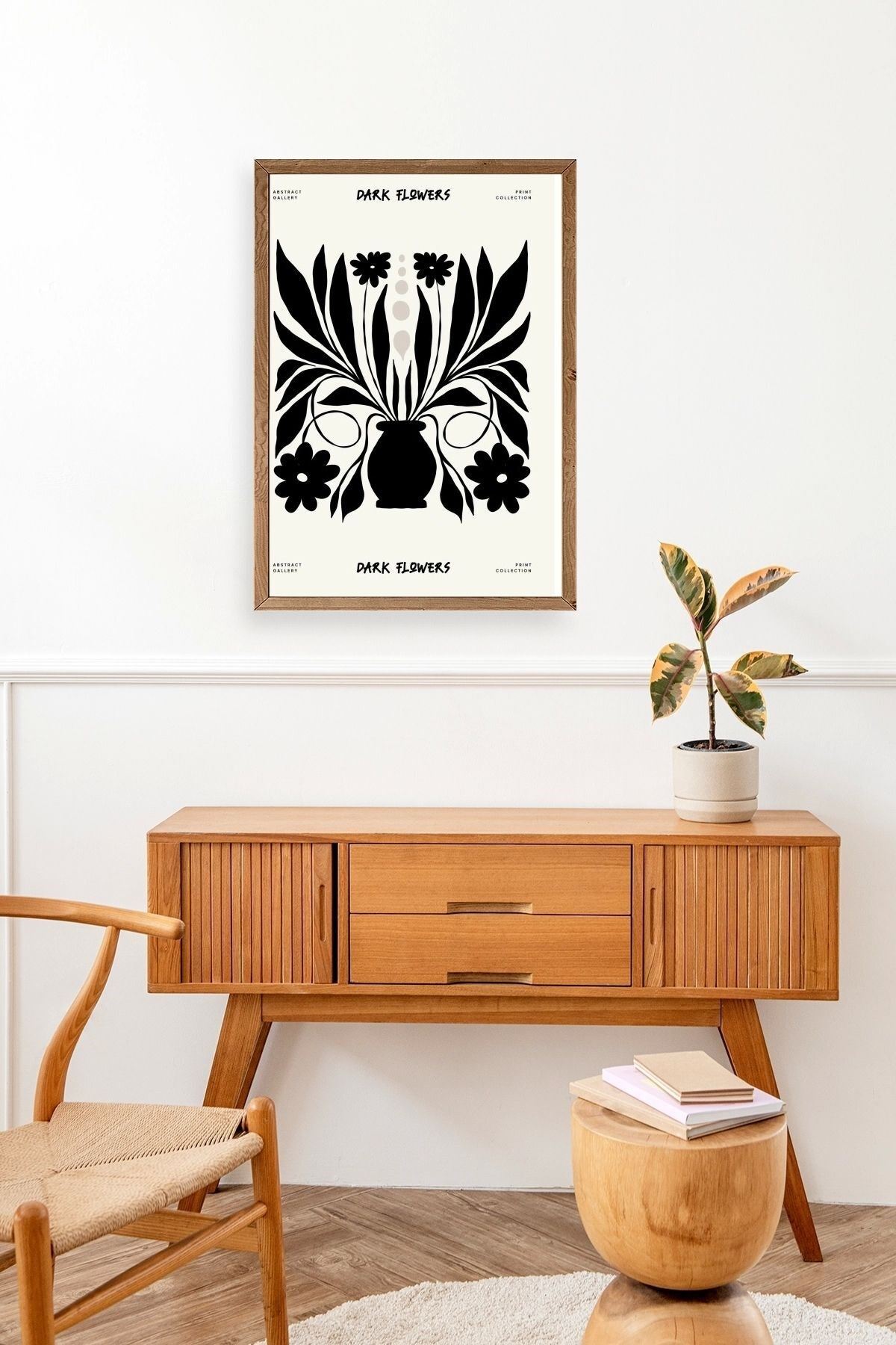 Çiçek Ahşap Çerçeveli Tablo 50 x 70