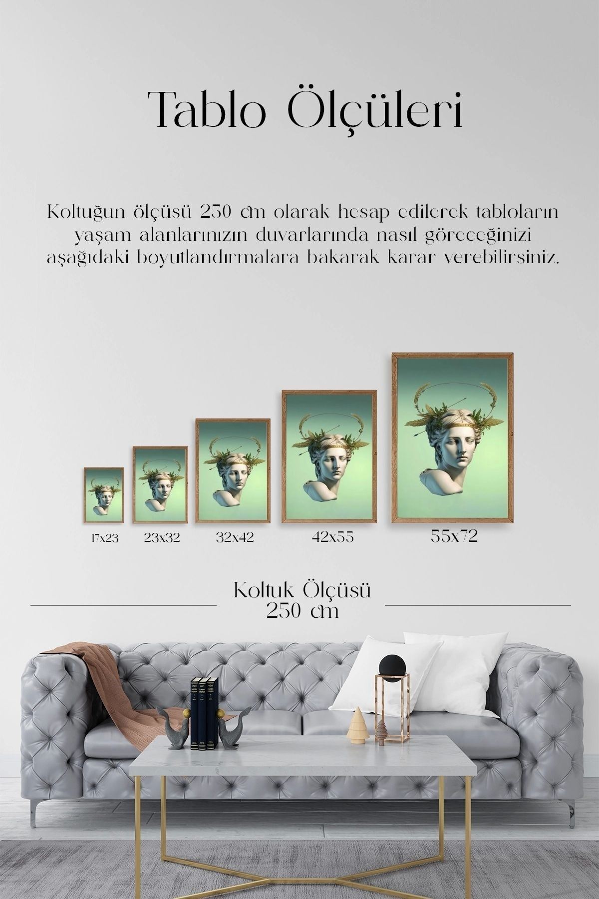 Heykel Ahşap Çerçeveli Tablo 50 x 70