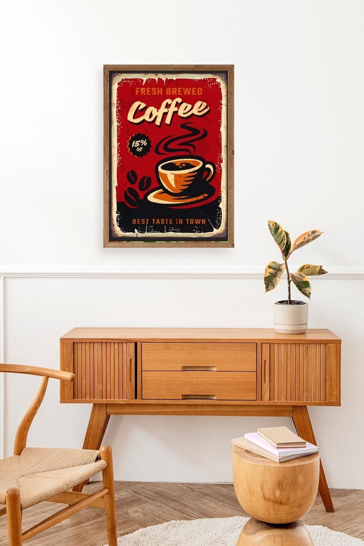 Kahve Ahşap Çerçeveli Tablo 30 x 42