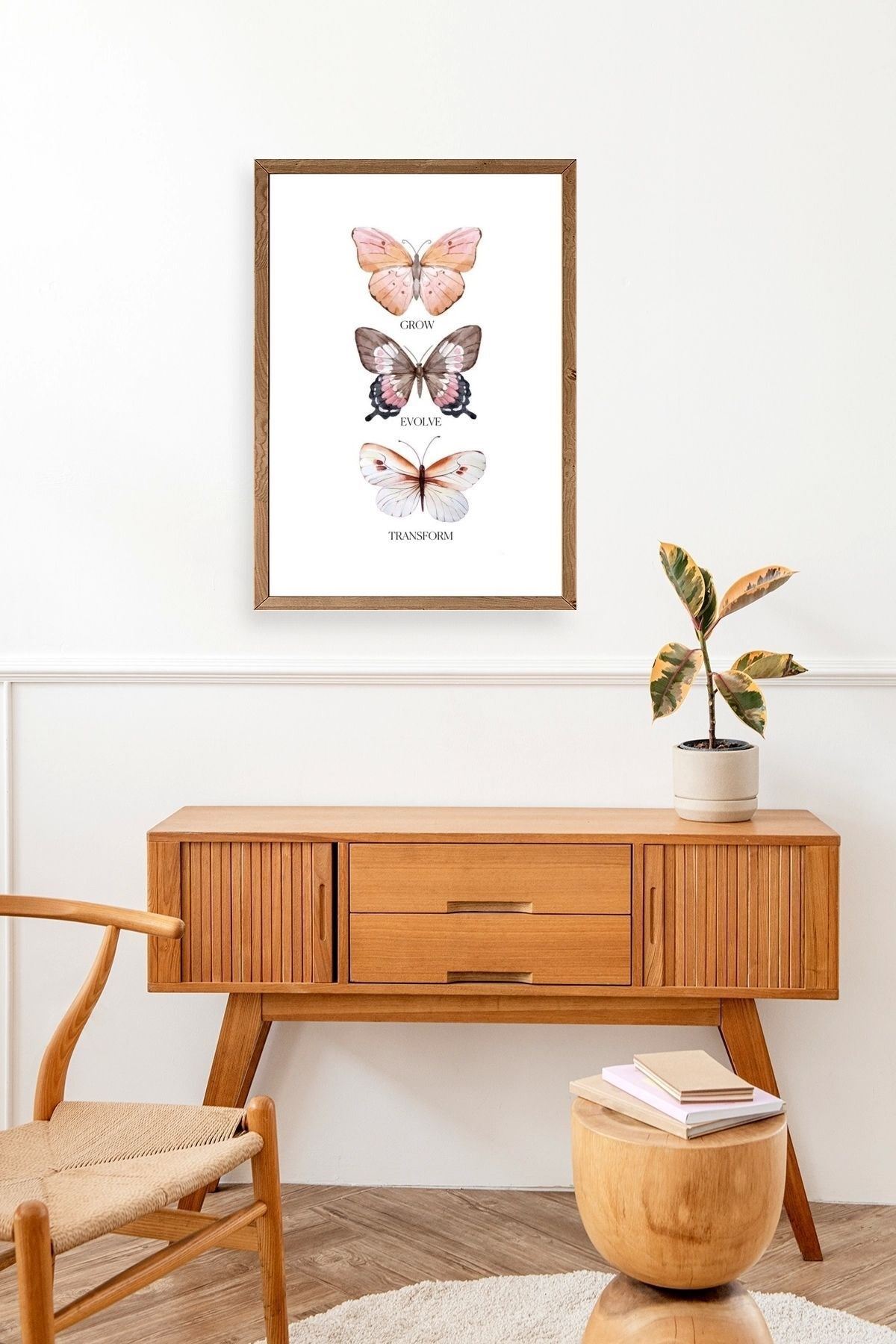 Kelebekler Ahşap Çerçeveli Tablo 23 x 30