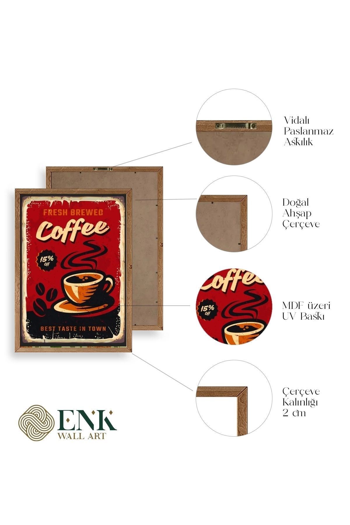 Kahve Ahşap Çerçeveli Tablo 23 x 30