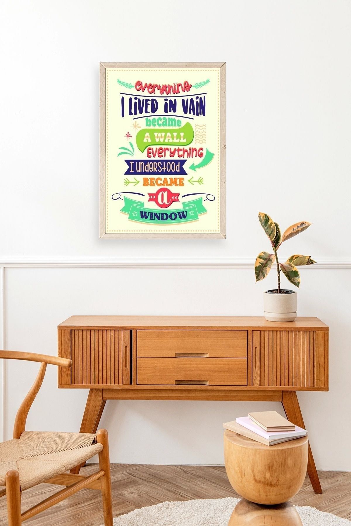 Motto Ahşap Çerçeveli Tablo 30 x 42