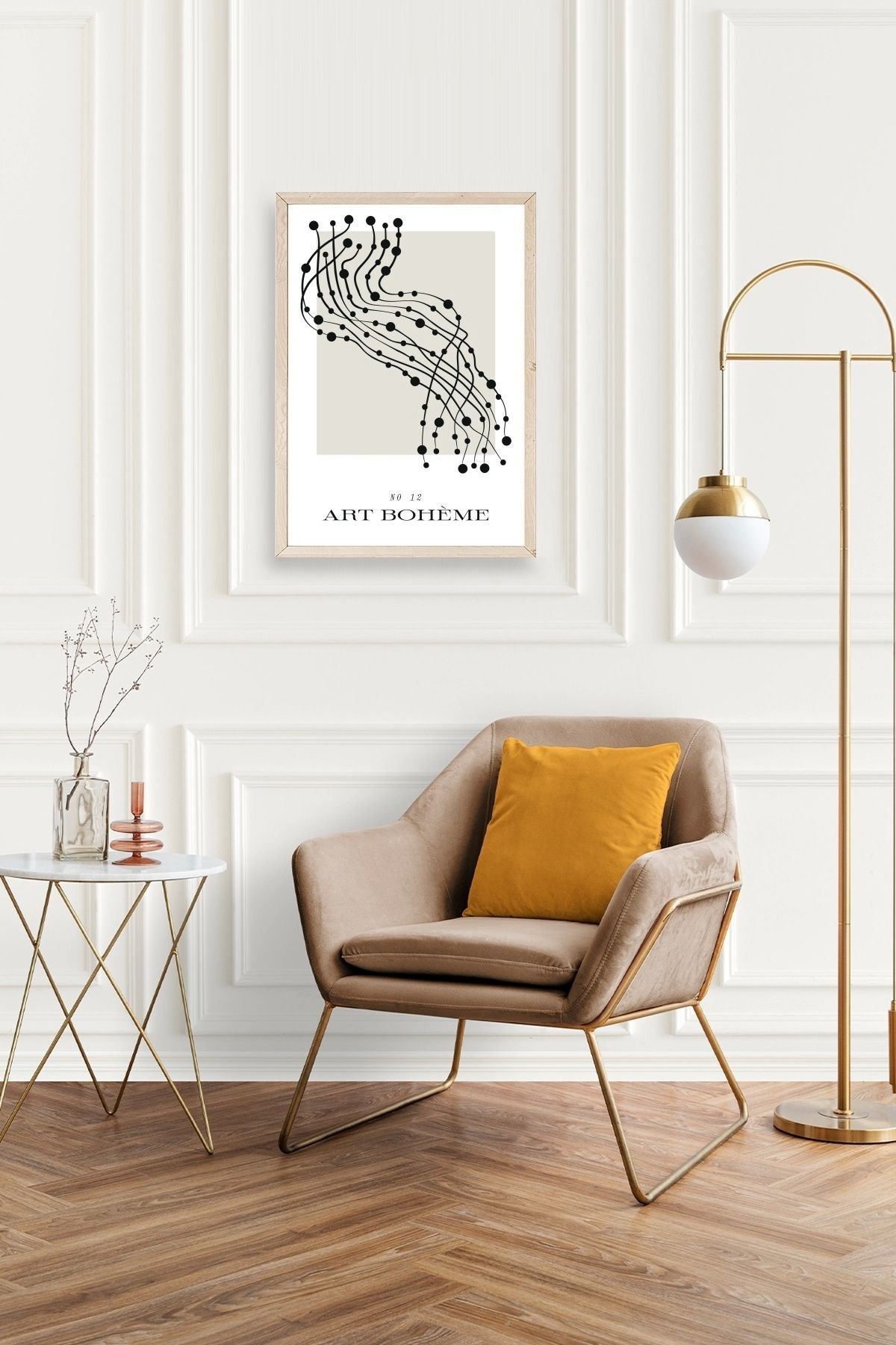 Soyut Ahşap Çerçeveli Tablo 50 x 70