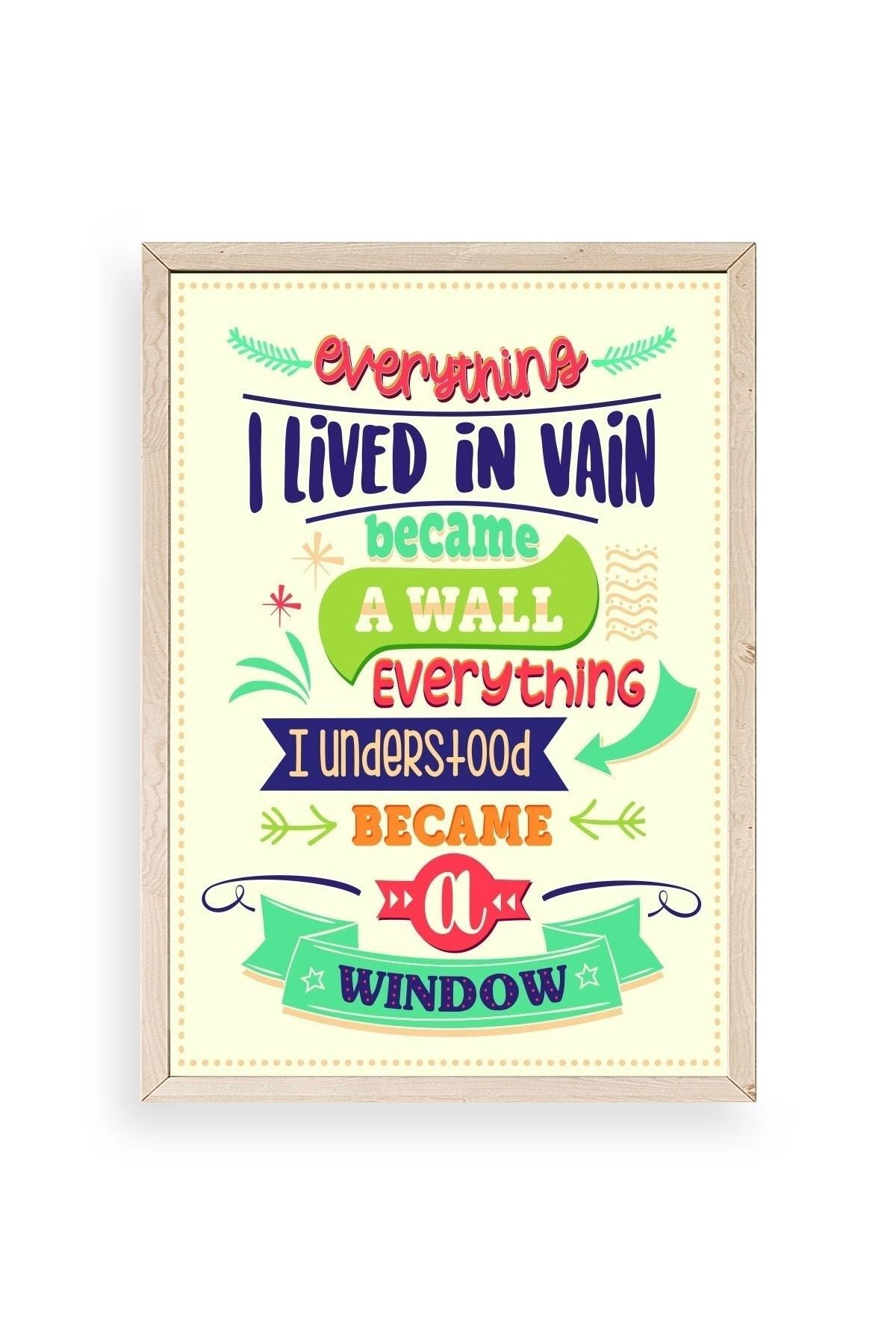 Motto Ahşap Çerçeveli Tablo 17 x 23